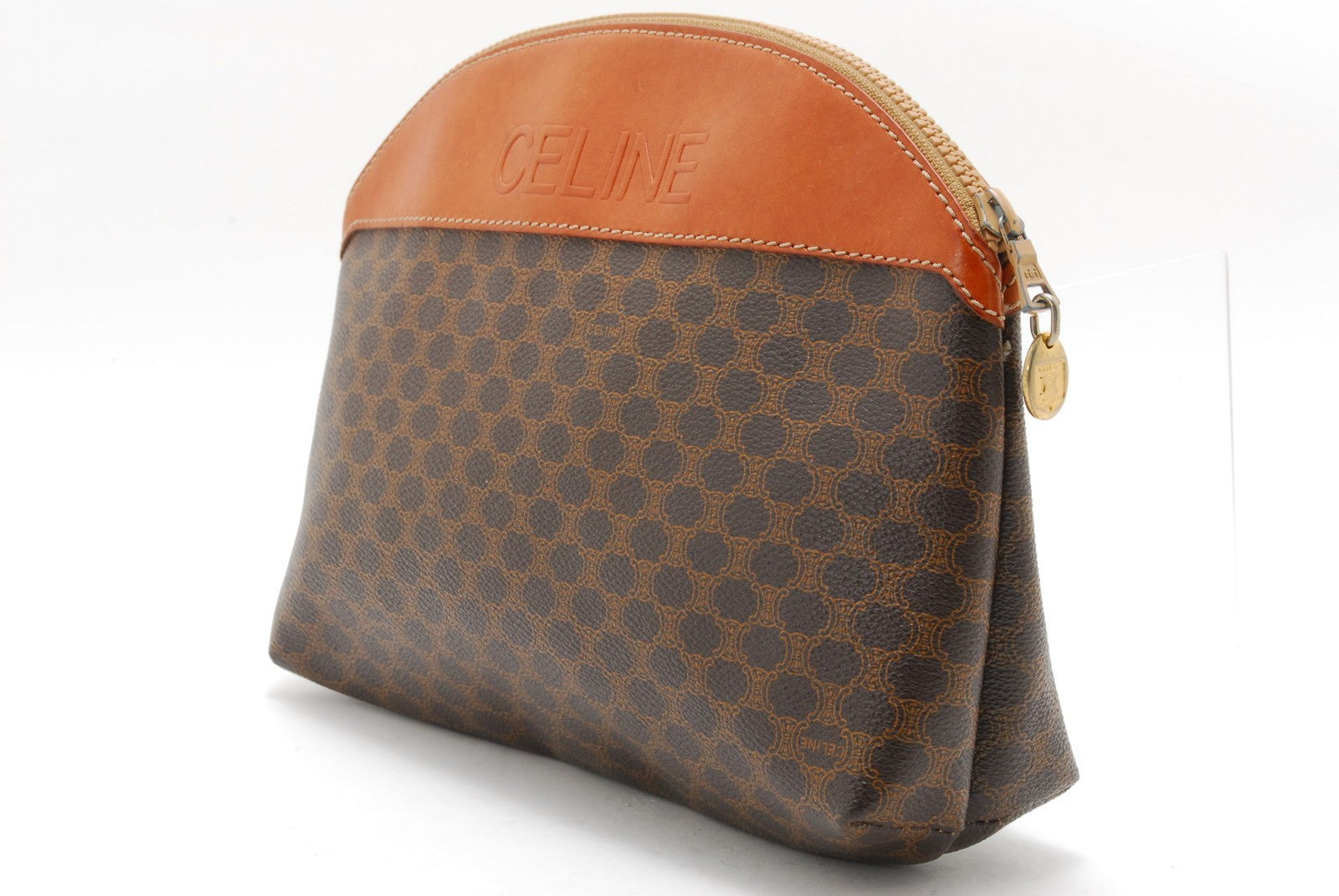 Celine Macadam Clutch Bag - Beige Brown, PVC Leather