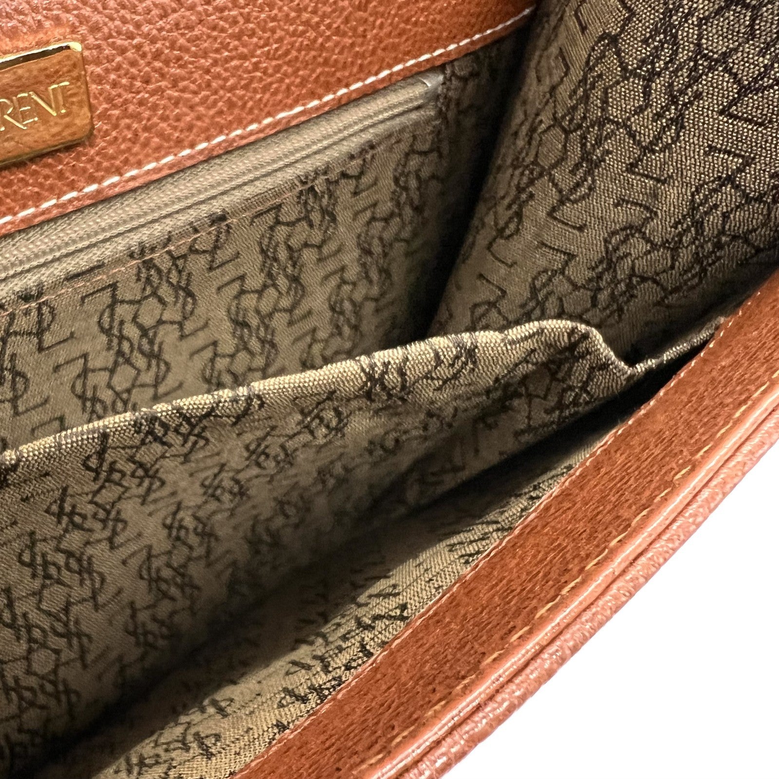 Saint Laurent Shoulder Tote Stitch Bag - Brown, Leather 
