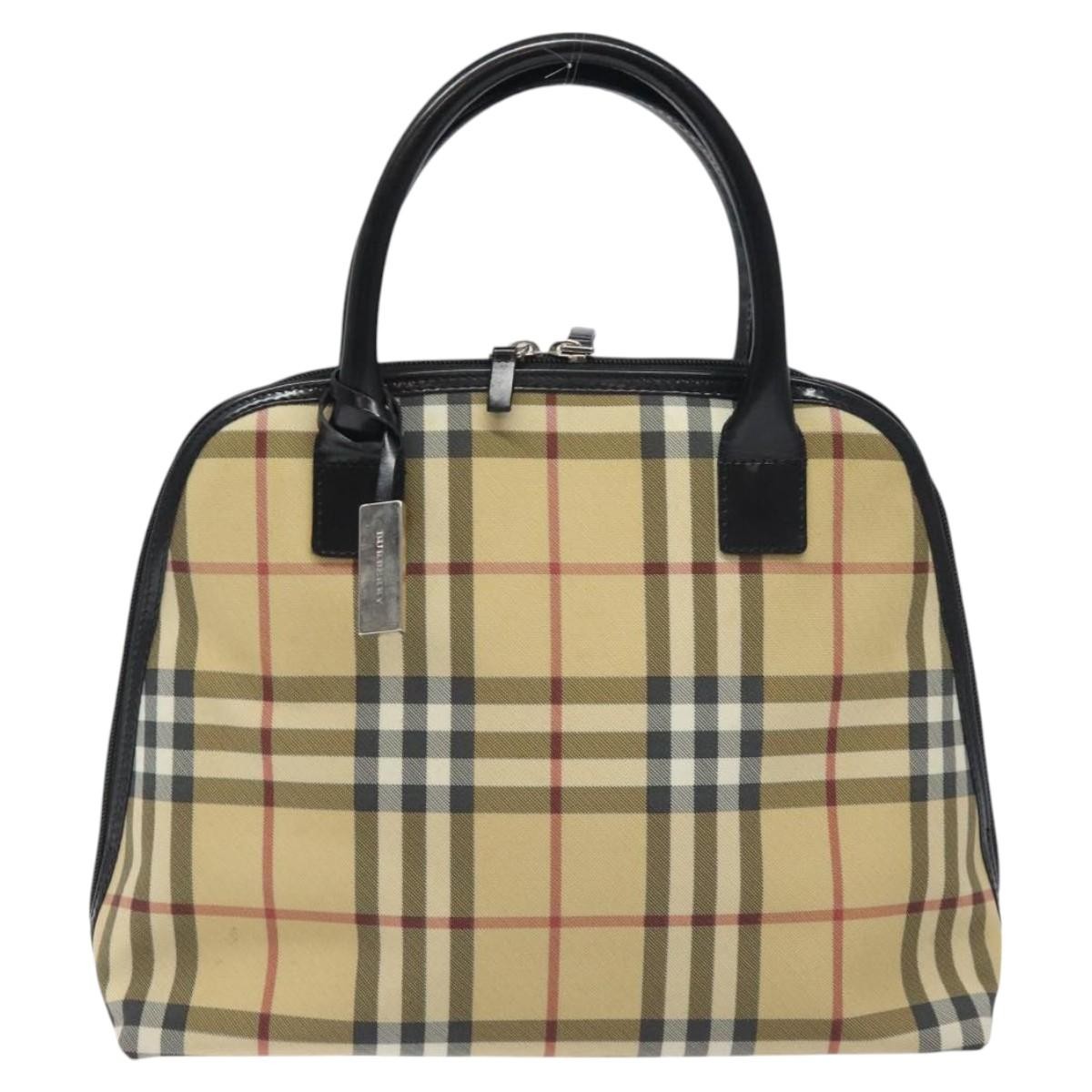 Burberry Nova Check Handbag - Beige/Silver, PVC Leather