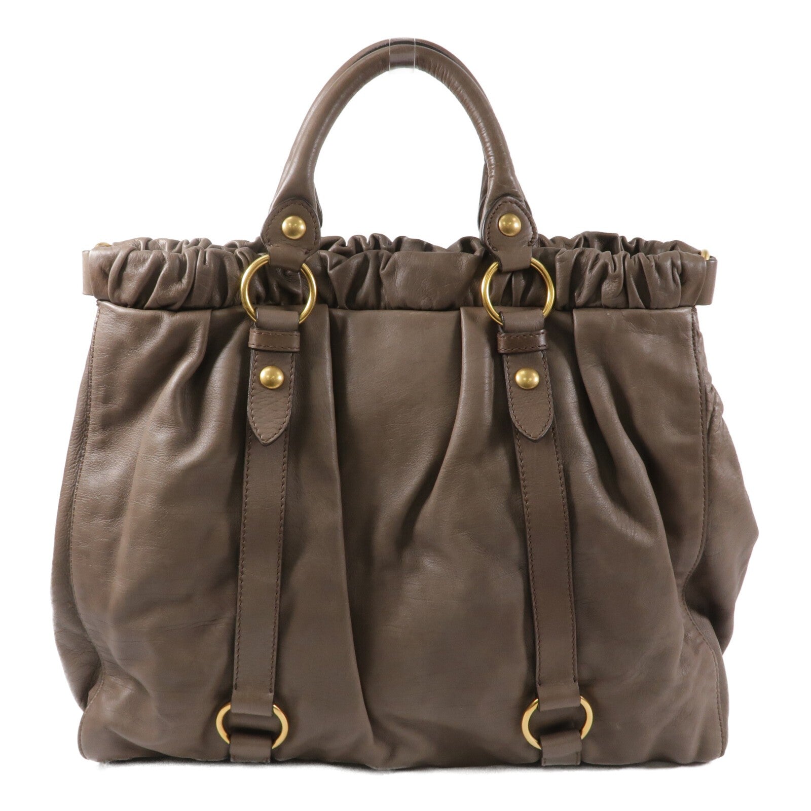 Miu Miu GHW 2 Way Shoulder Bag - Grey, Calfskin Leather