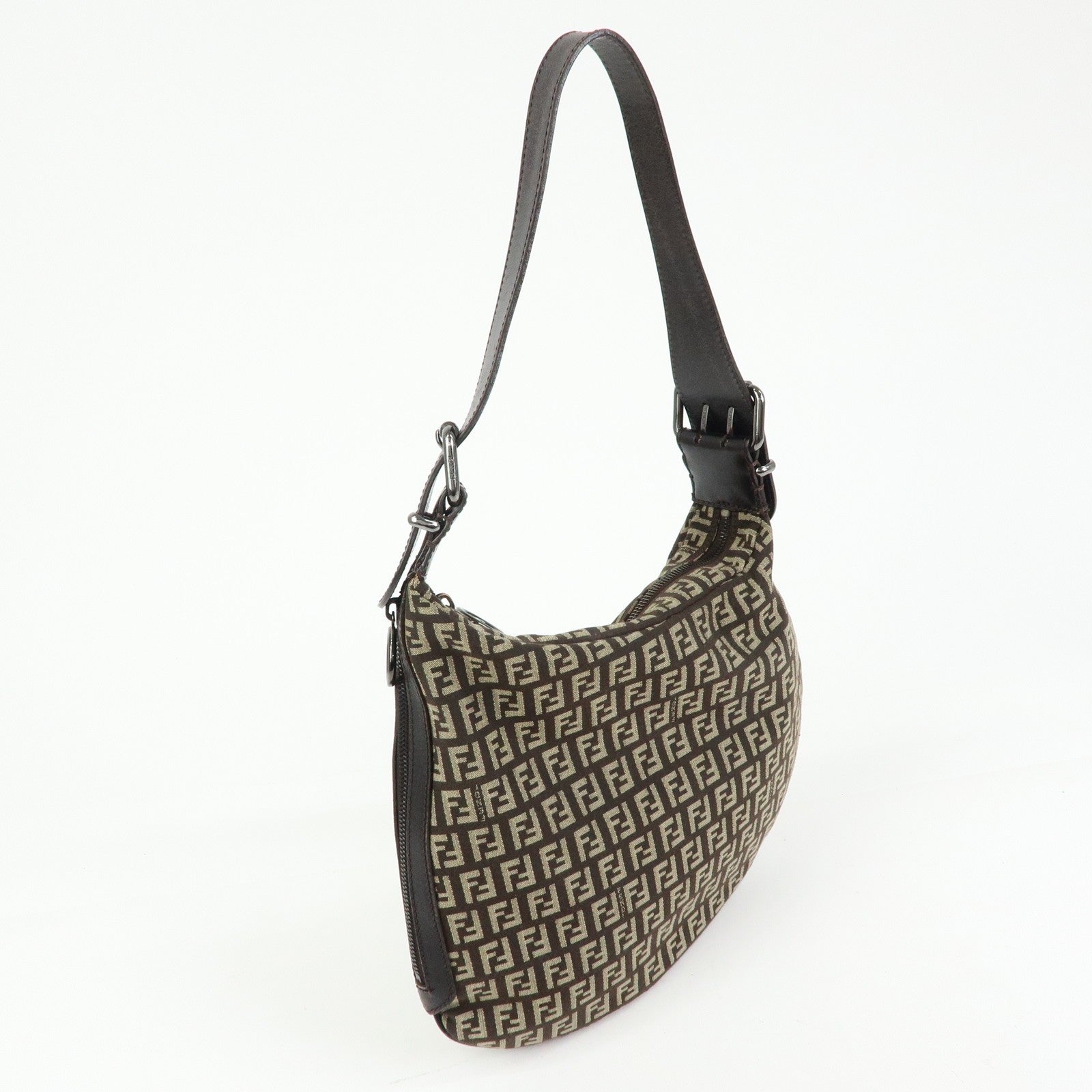 Fendi Shoulder Bag - Dark Brown, Canvas and Leather