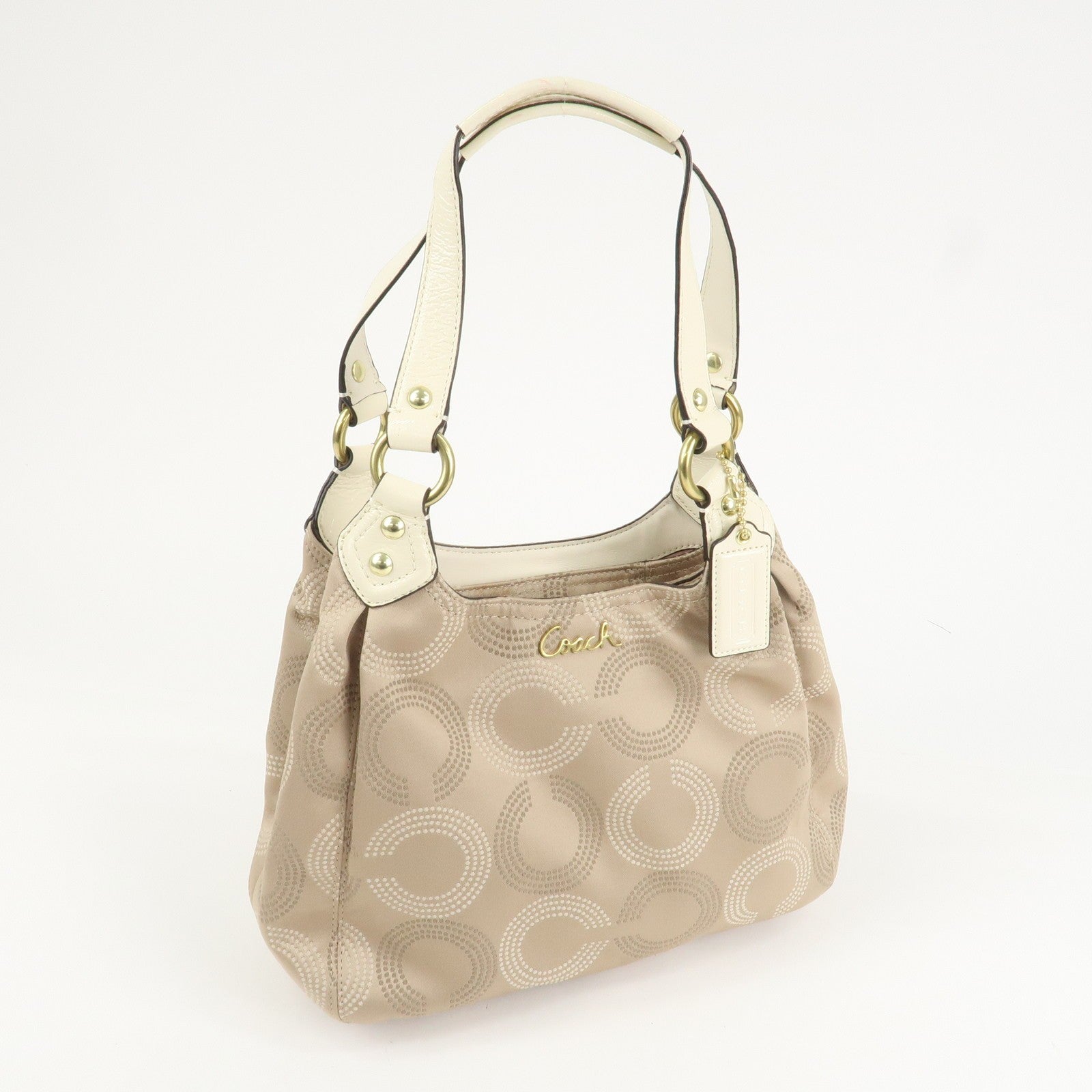 Coach Dot Op Art Hobo Handbag - Beige, Canvas