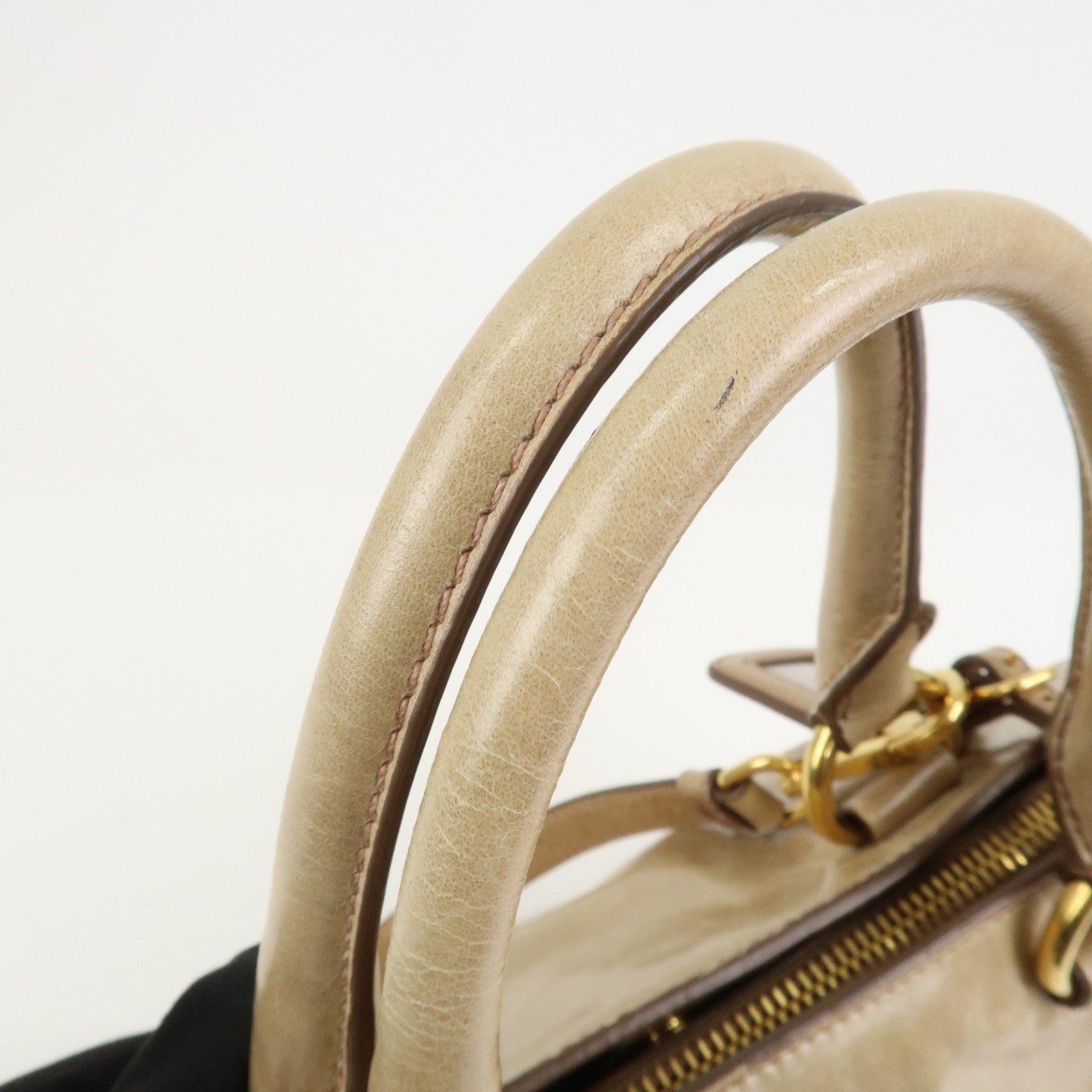 Prada 2Way Bag Hand Bag - Beige, Leather