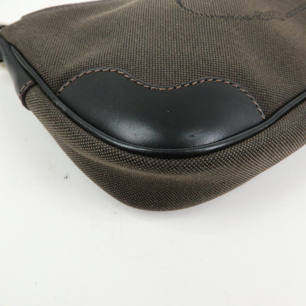 Prada Logo Jacquard Shoulder Bag - Dark Brown, Leather