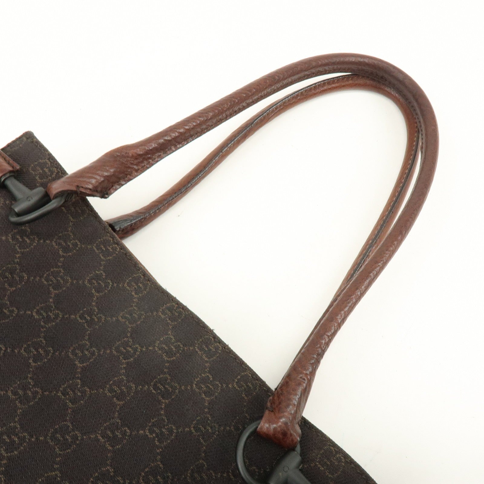 Gucci Denim Tote Bag - Brown, GG Canvas, Leather