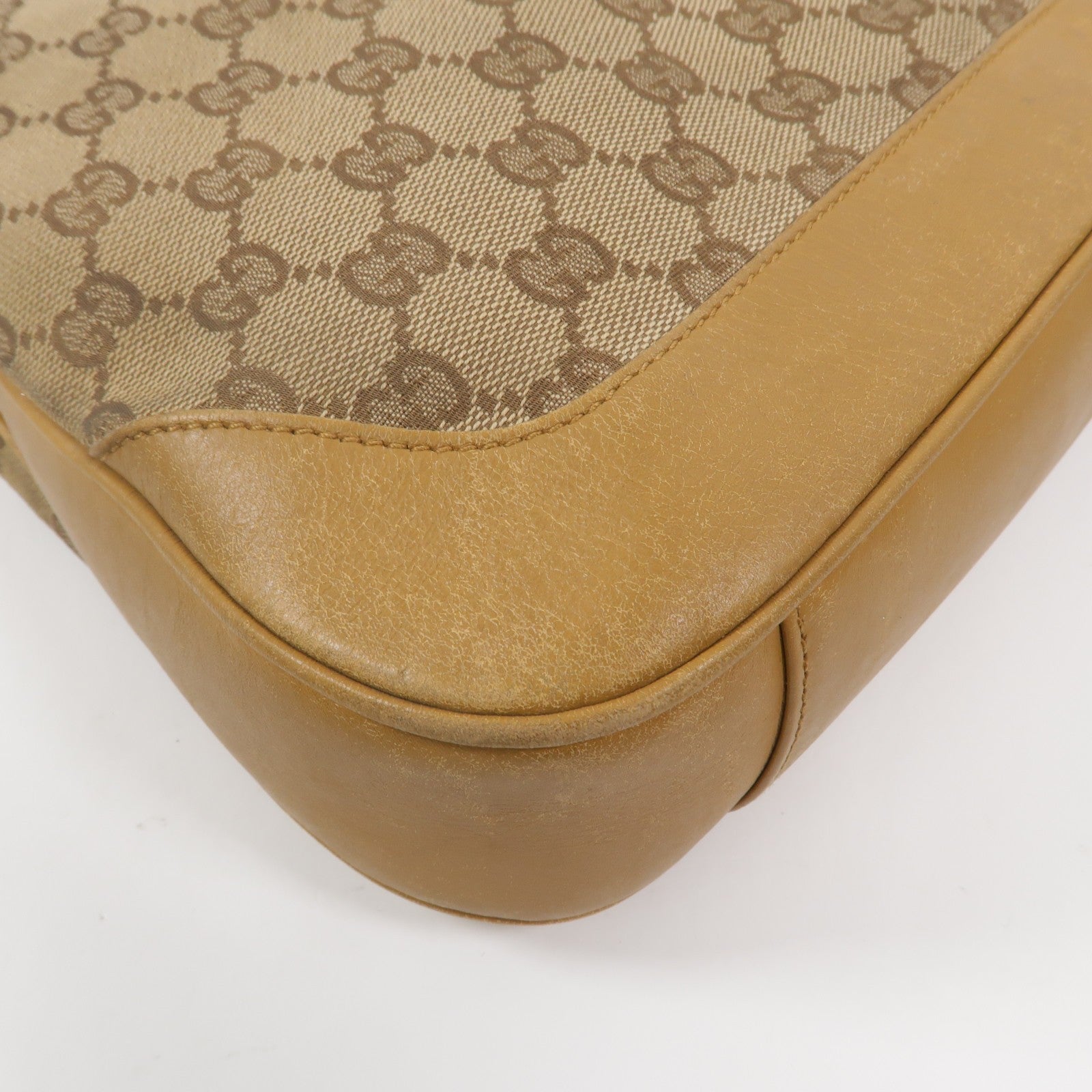 Gucci GG GHW Bamboo 2 Way Shoulder Bag - Beige, Canvas