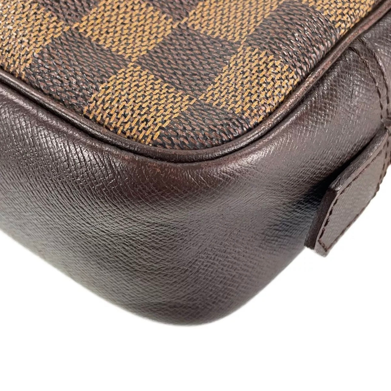 Louis Vuitton Damier Trousse Toilette Leather Coated Canvas Brown Pouch