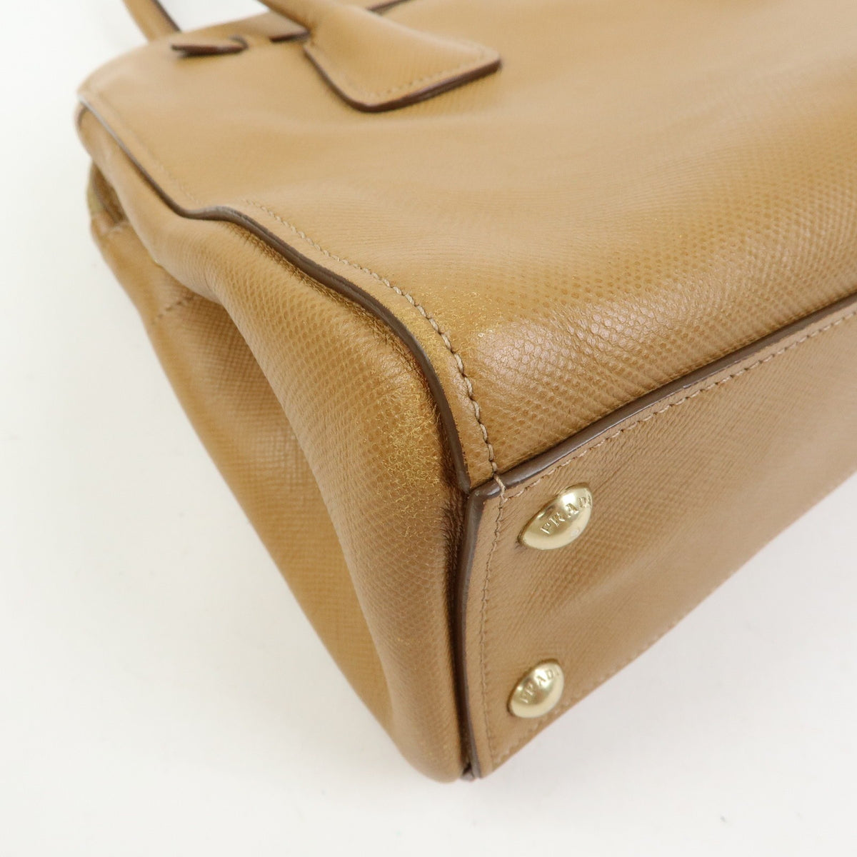 Prada2way Hand Bag - Camel, Saffiano Leather