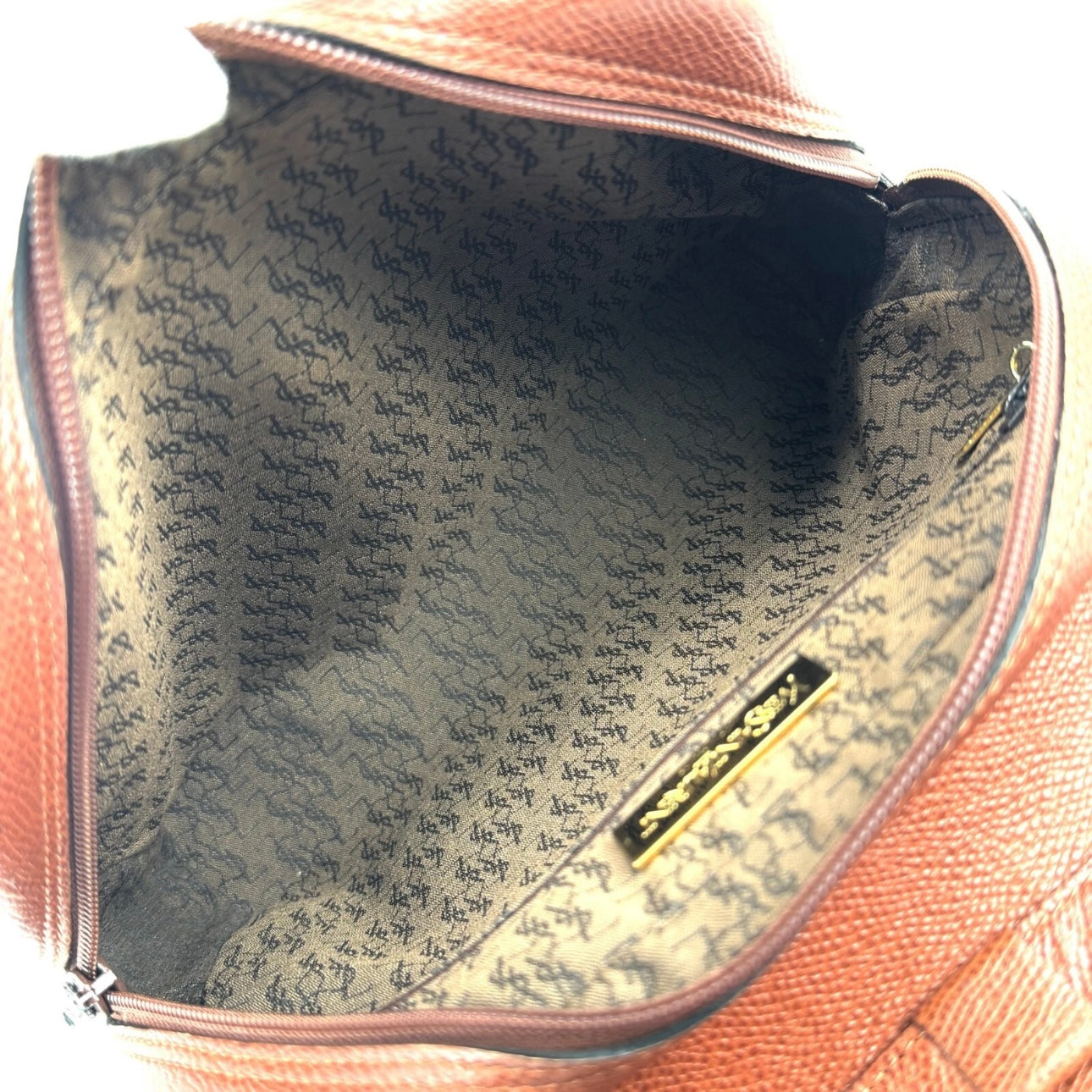 Yves Saint Laurent Y Studs 2way Shoulder Bag Leather Brown Vintage YSL