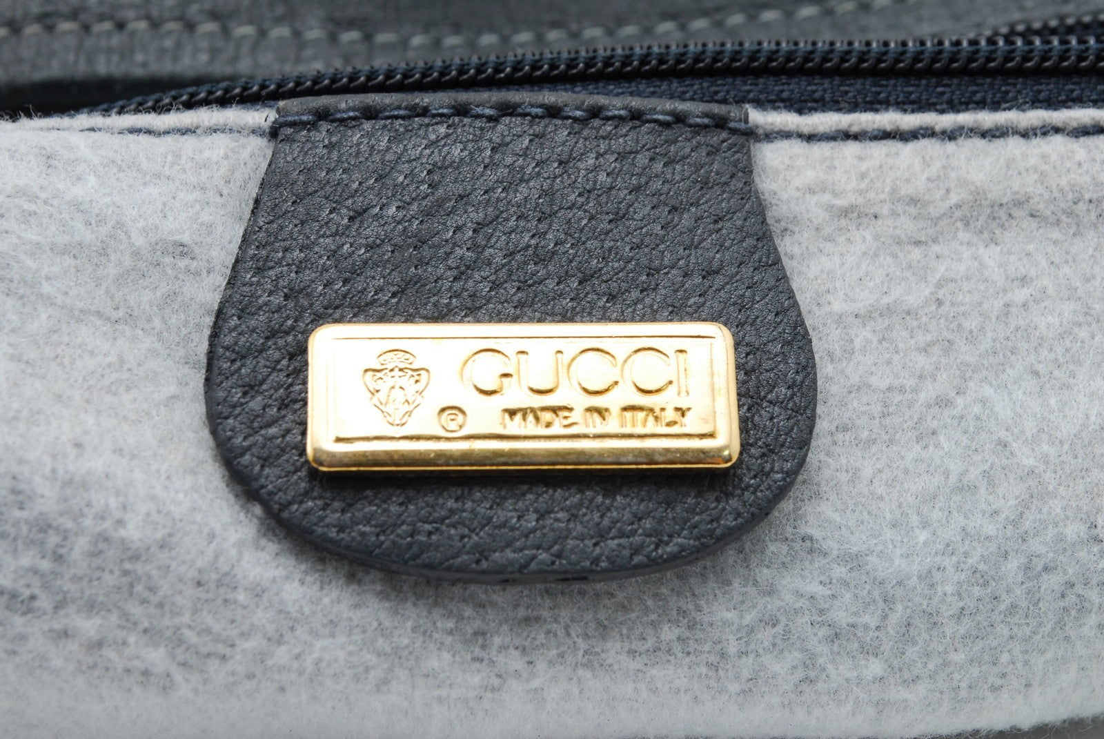Gucci GG Supreme Drawstring Bucket Shoulder Bag - Navy Blue, Canvas and Leather