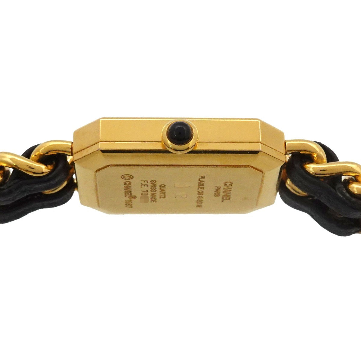 CHANEL Premiere Size L H0001 Watch - Black, Stainless steel/YGP,Leather