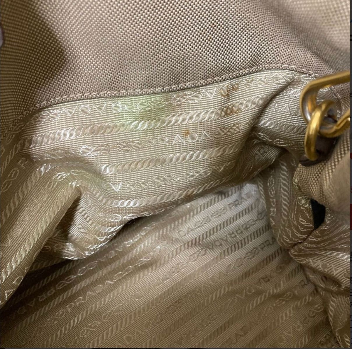 Prada Triangle Logo Tote Bag - Brown, Canvas