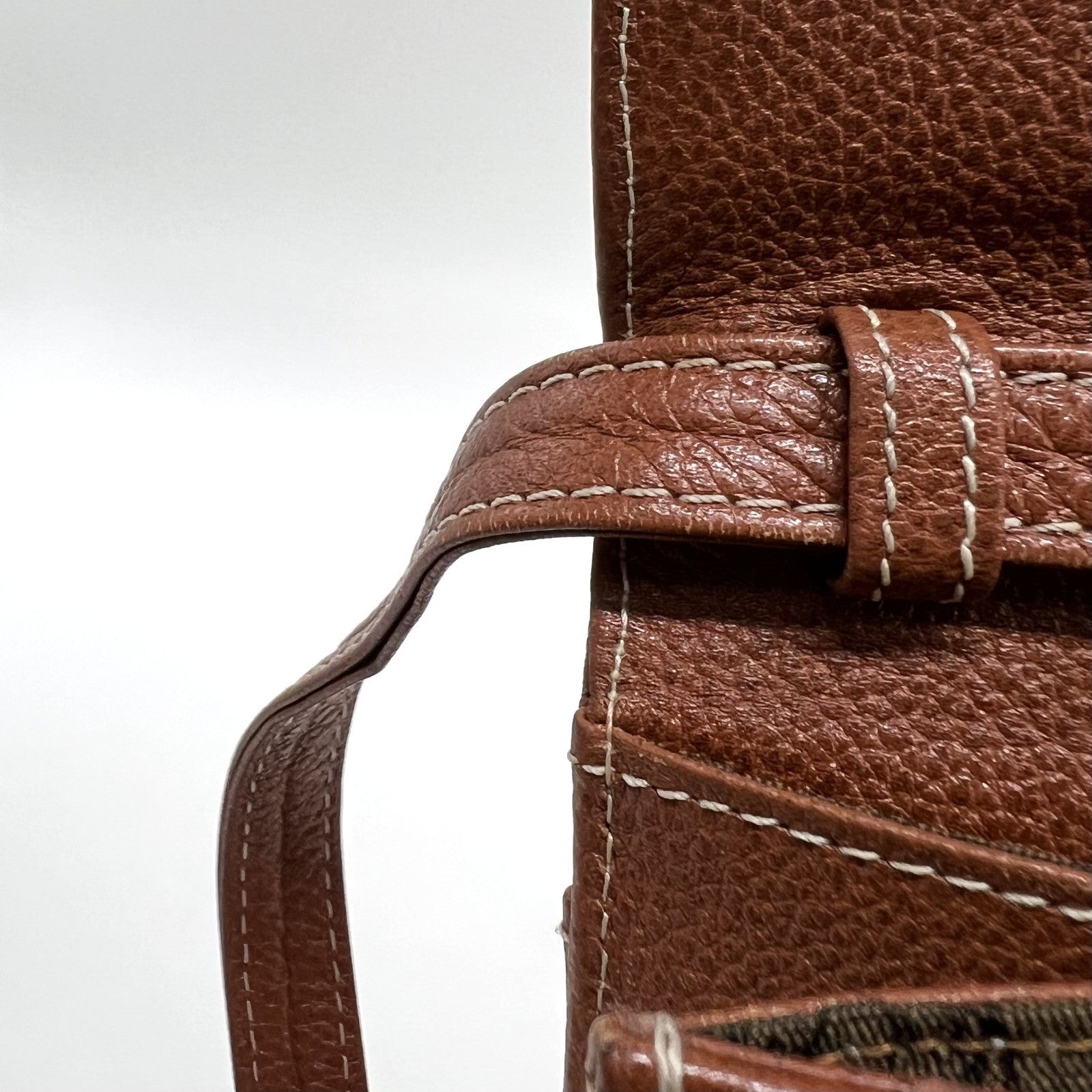 Saint Laurent Shoulder Tote Stitch Bag - Brown, Leather 