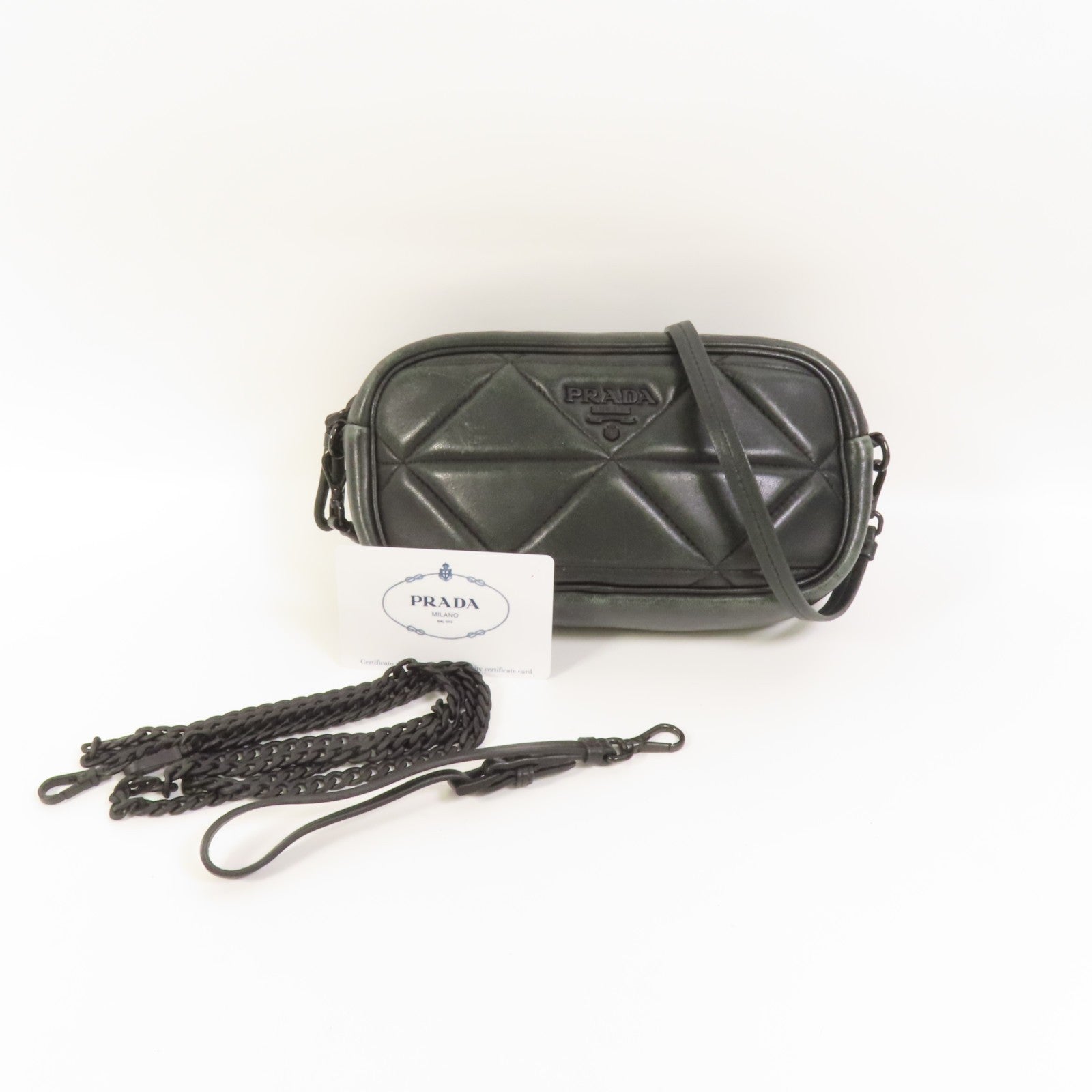 Prada Shoulder Bag - Green, Leather 