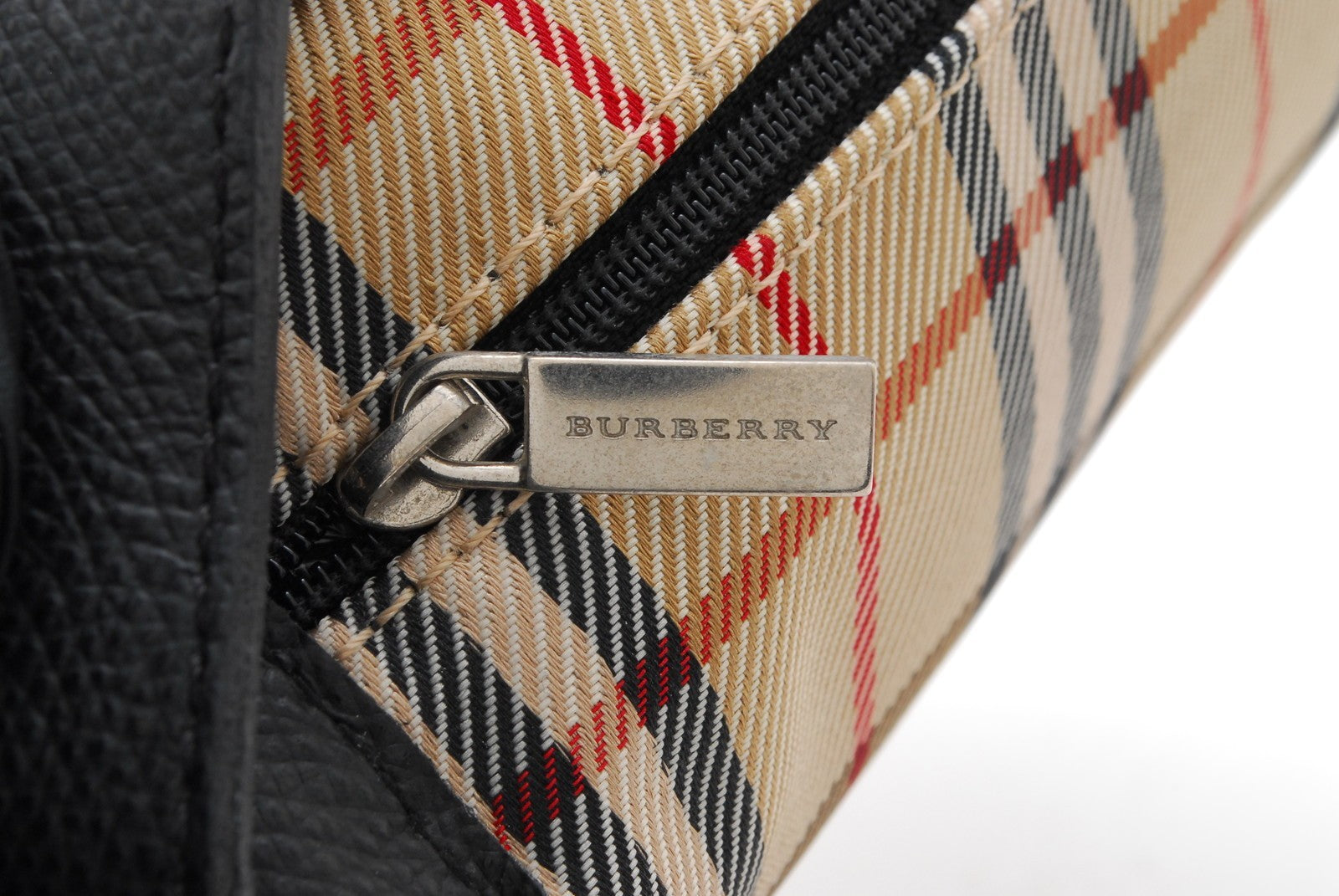 Burberry Nova Check Pochette- Beige, Leather