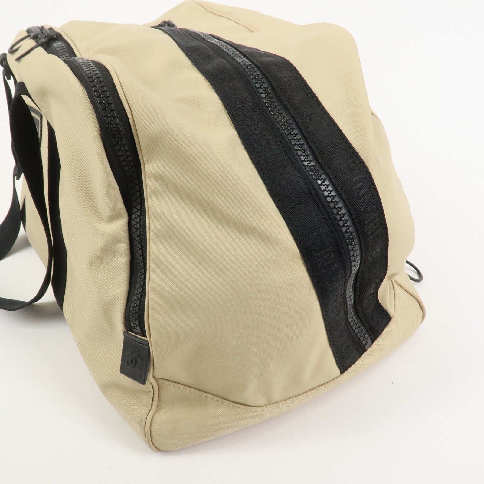 Chanel Travel Bag - Beige, Black, Nylon