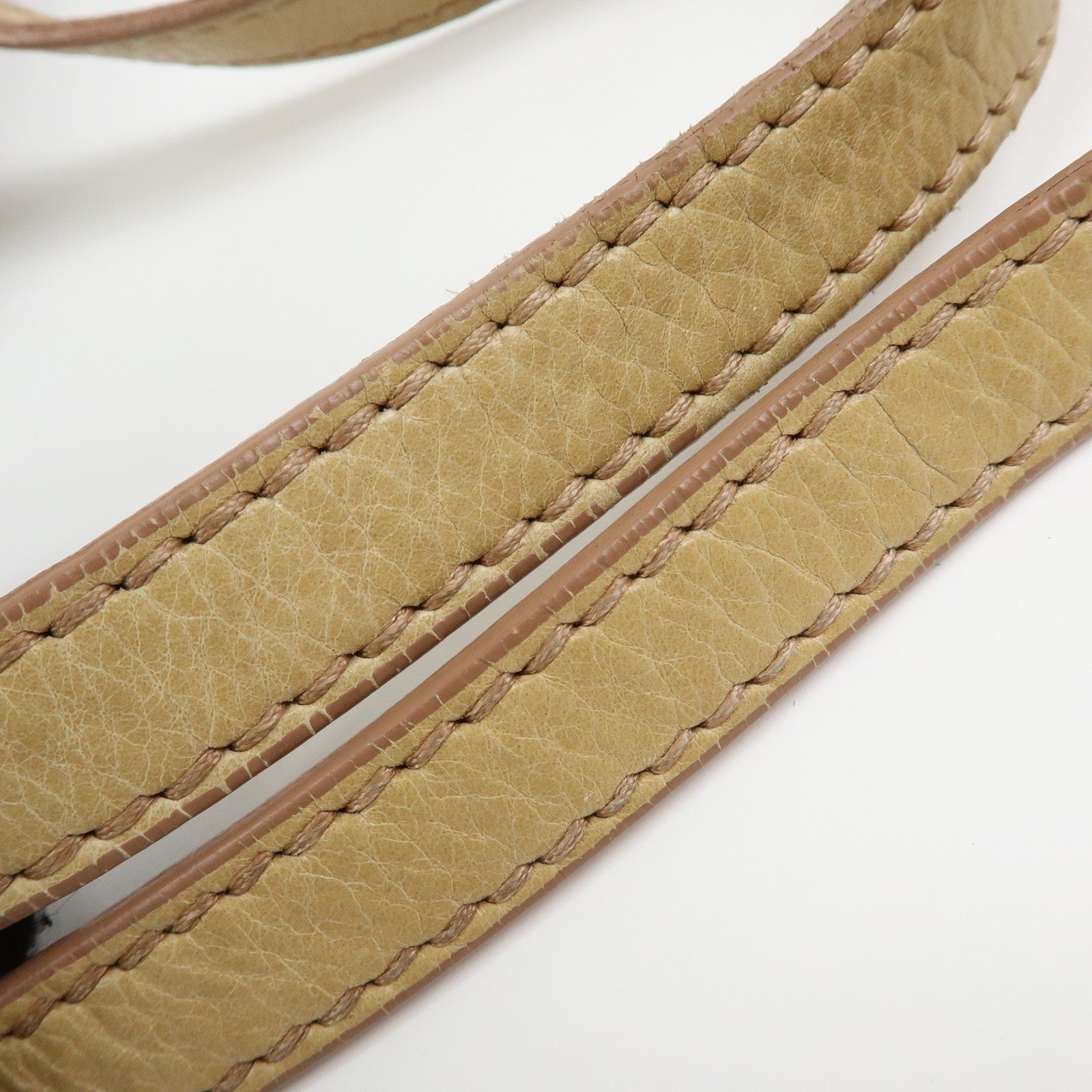 Miu Miu Logo Side Ribbon Shoulder Bag - Beige, Leather 