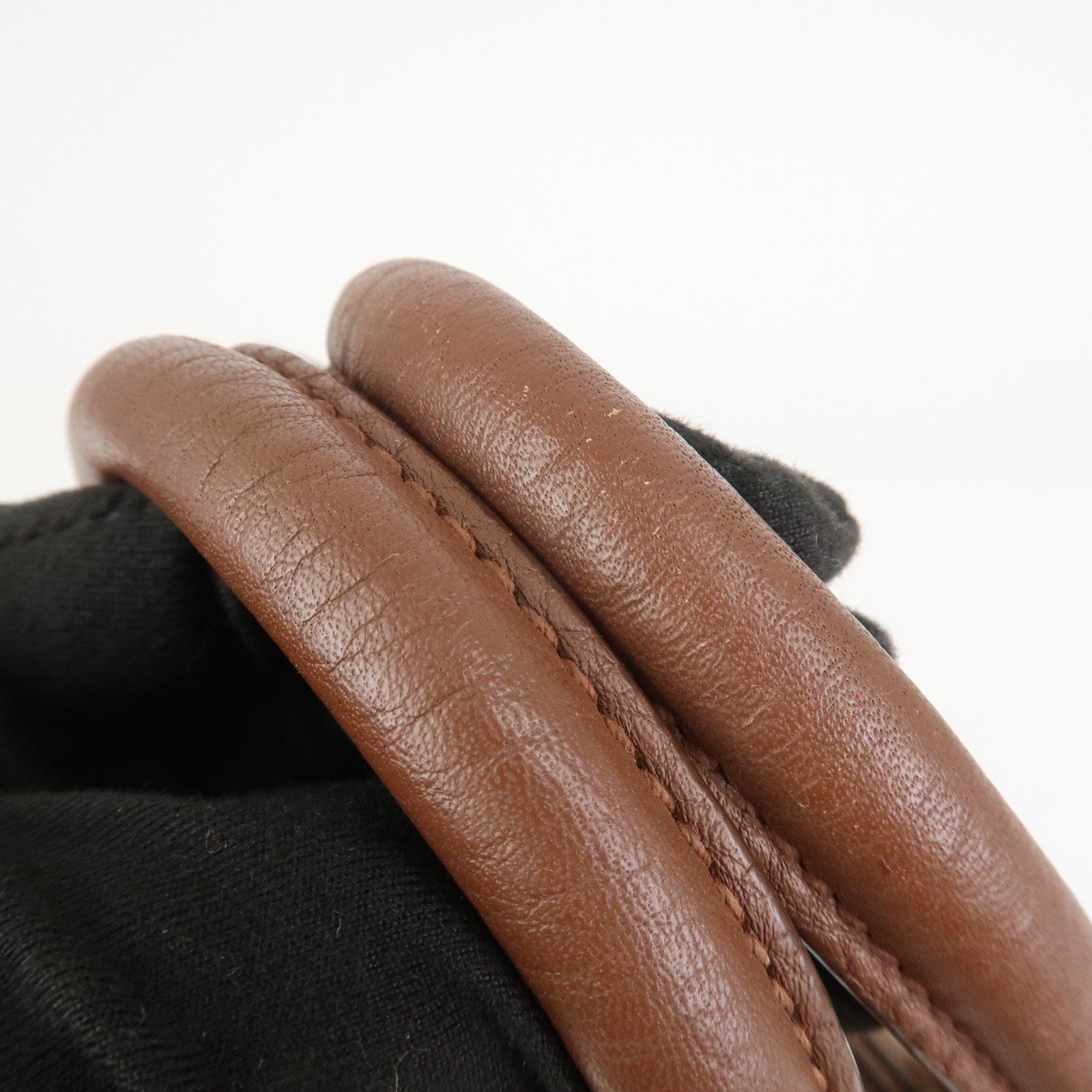 Prada Logo Hand Bag - Brown, Leather