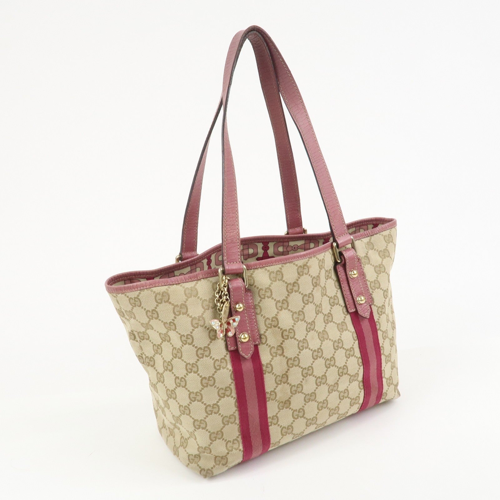 Gucci Tote Bag - Beige Pink, GG Canvas Leather 