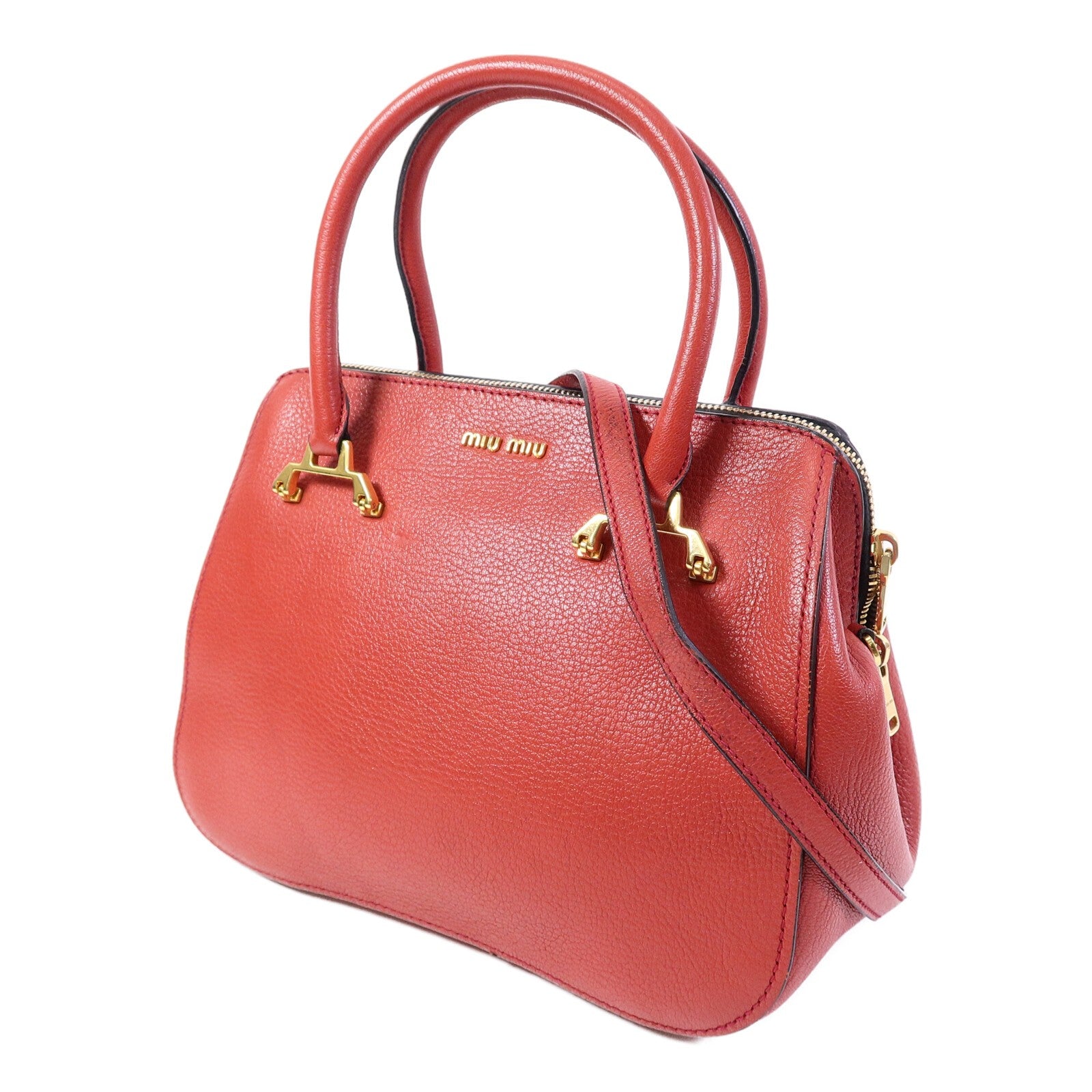 Miu Miu GHW 2 Way Shoulder Bag - Red, Calfskin Leather