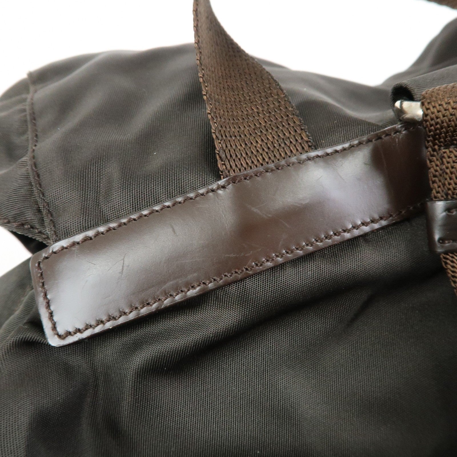 Prada B2811 Backpack - Brown, Nylon and Leather