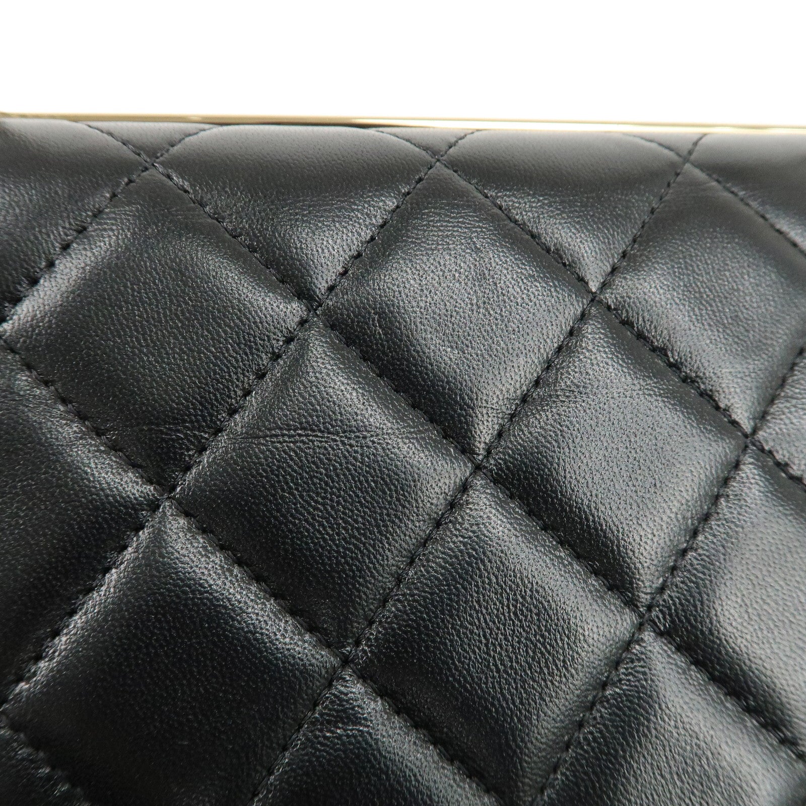 Chanel Matelasse Lamb Skin Trendy CC Chain Shoulder Bag - Black/Gold, Lamb Skin