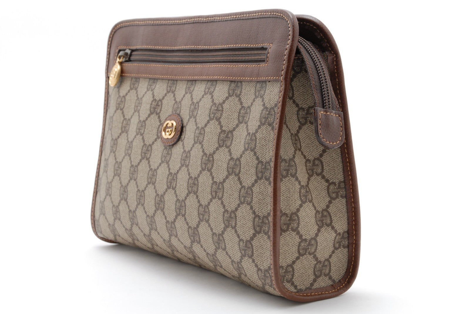 Gucci Sherry Clutch Bag - Brown, PVC Leather