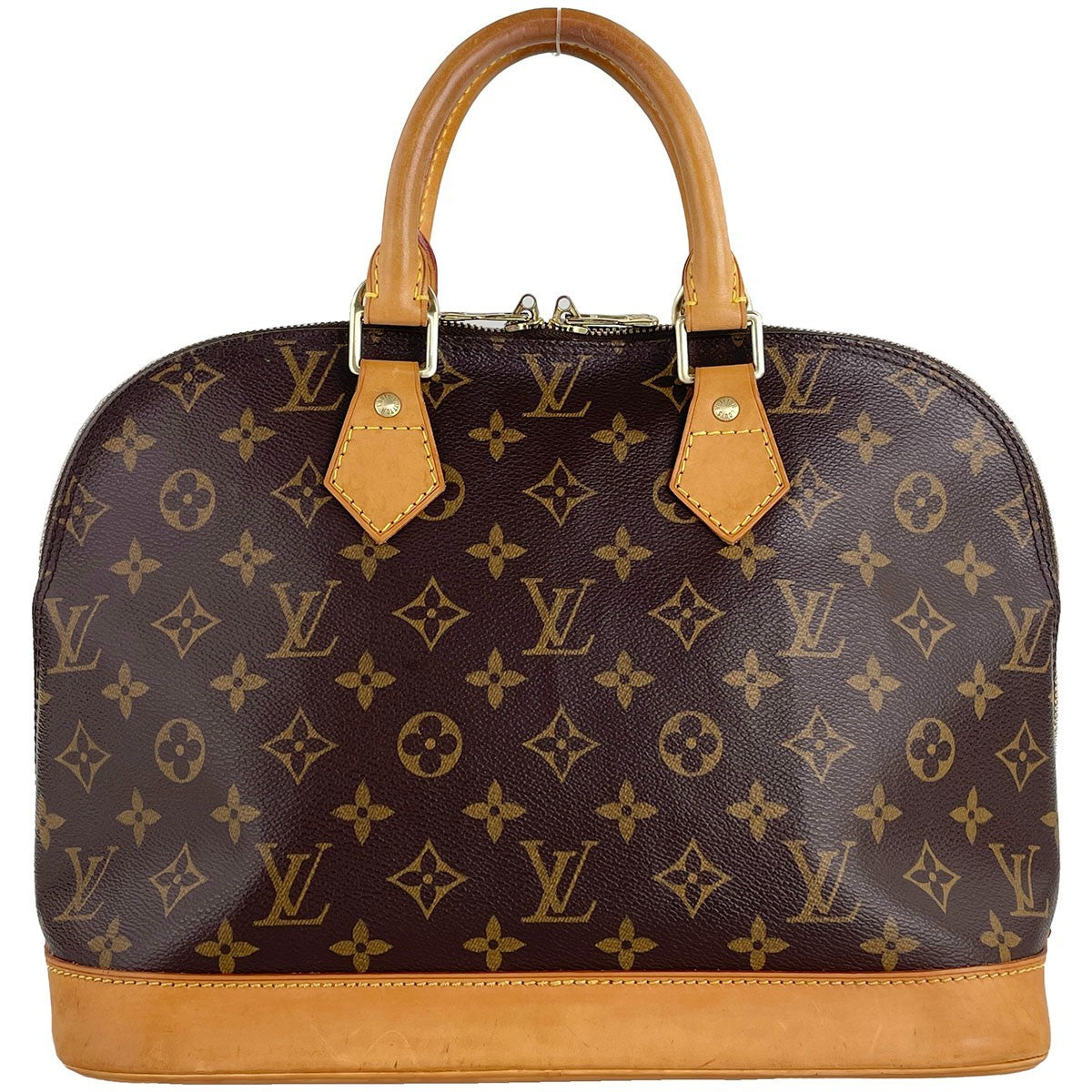 Louis Vuitton Alma Handbag - Brown, Coated Canvas- מגיע עם רצועה, מנעול ומפתח