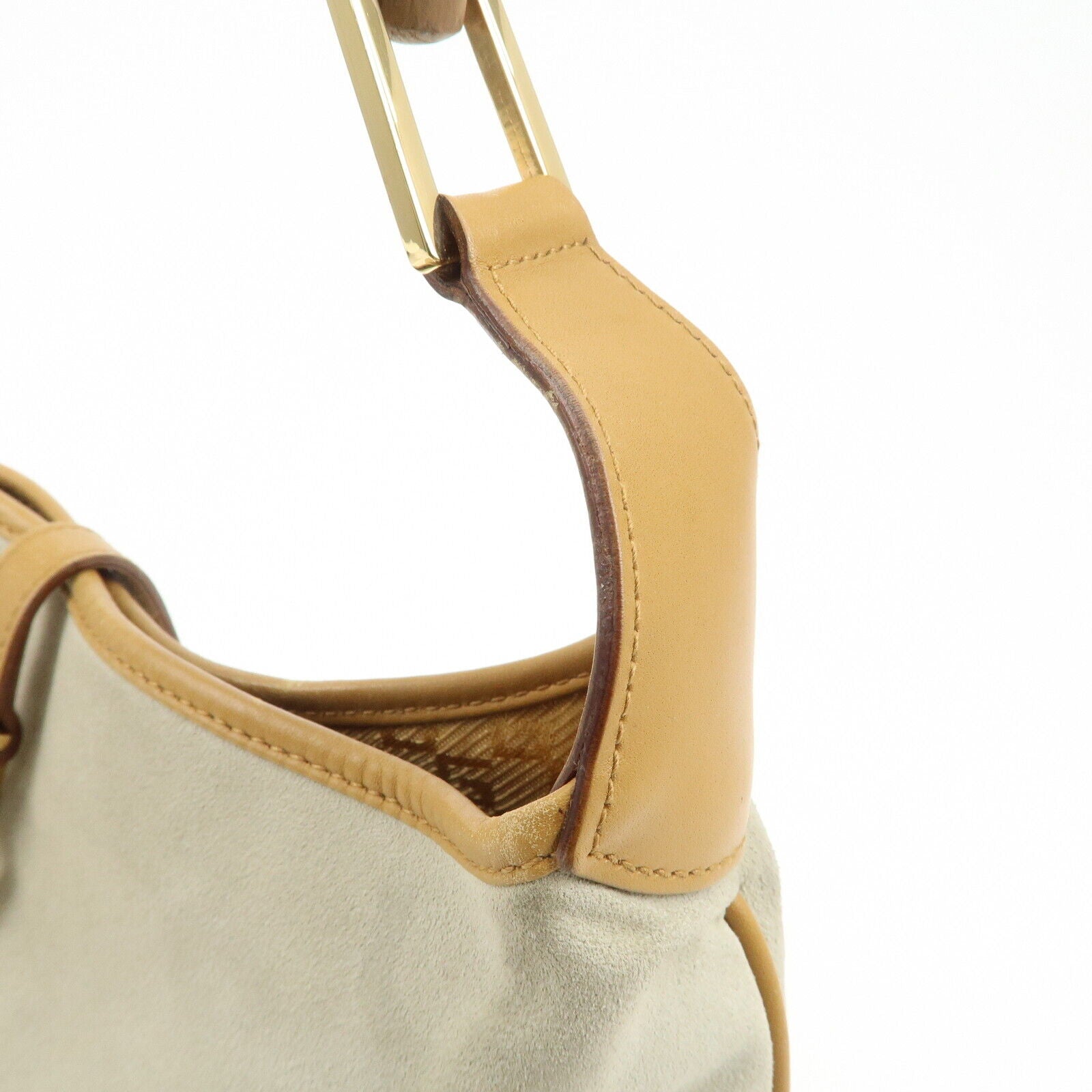 Gucci Bamboo Shoulder Bag - Gray Brown, Suede Leather