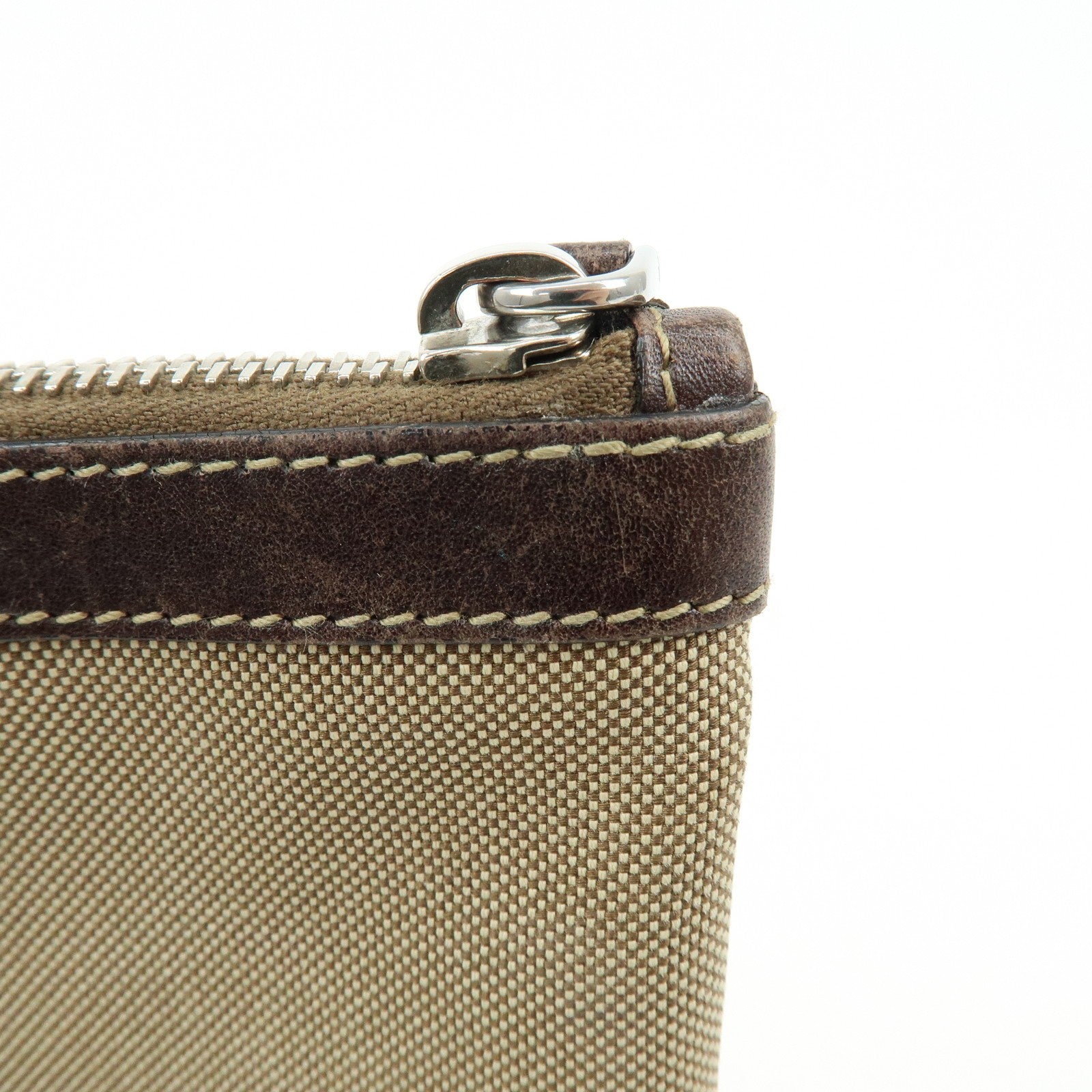 Prada Logo Jacquard Clutch Bag - Khaki, Jacquard Leather