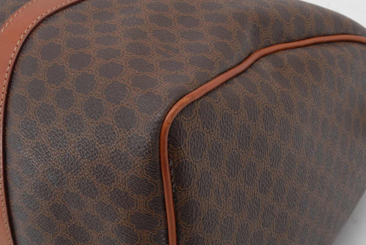 Celine Macadam Boston Handbag - Brown, PVC Leather