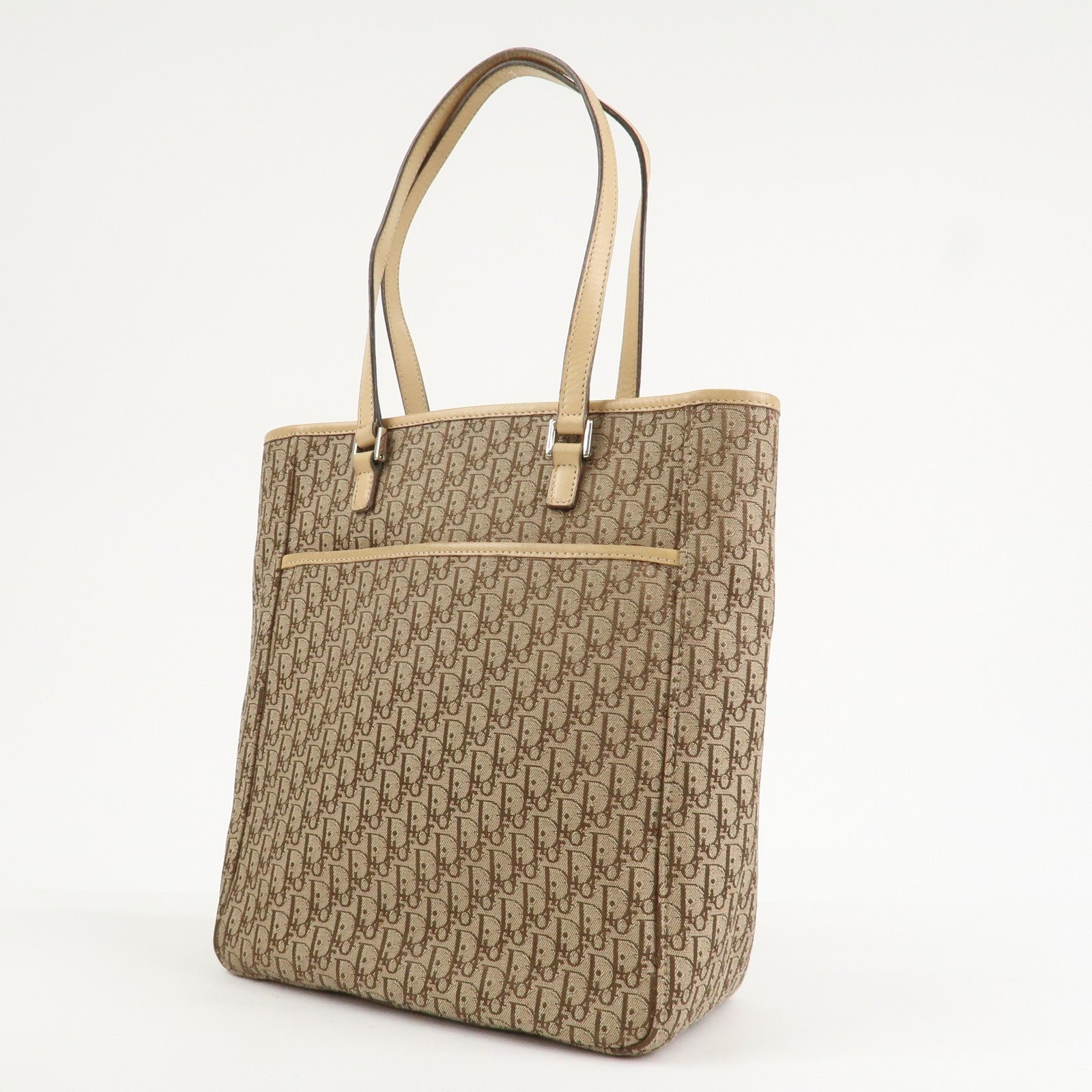 Christian Dior Trotter Tote Bag - Beige, Canvas 