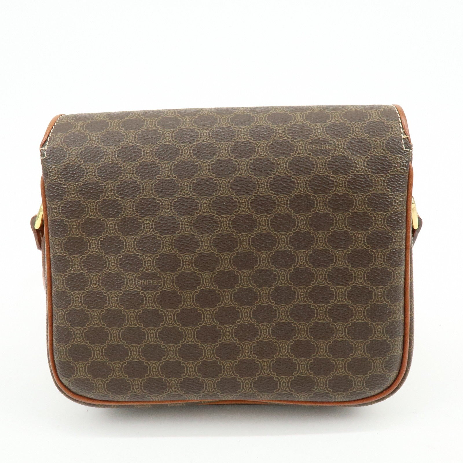 Celine Macadam Shoulder Crossbody Bag - Brown, PVC Coating Canvas, Leather