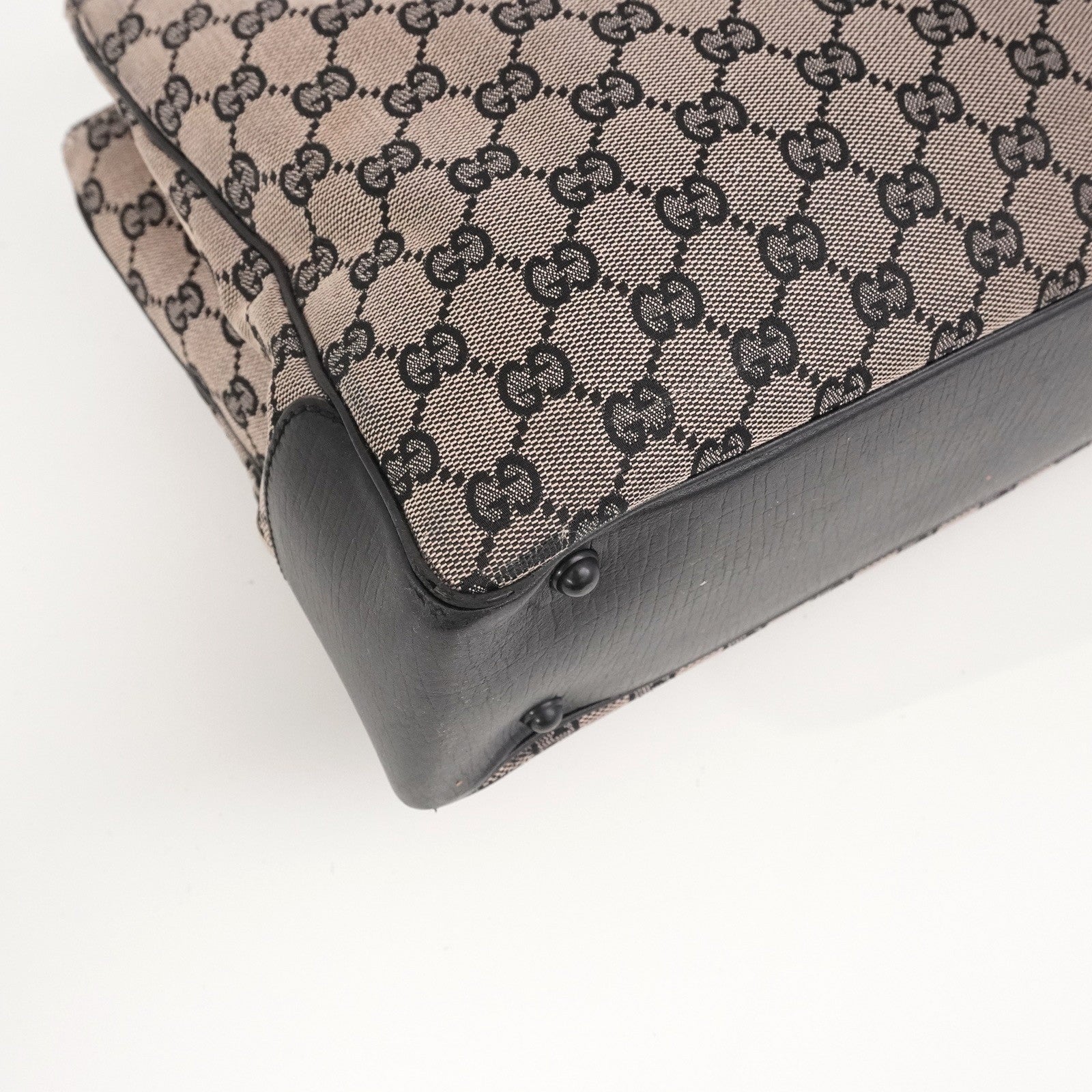 Gucci GG Canvas Bamboo 112526 Hand Bag - Brown, Canvas 