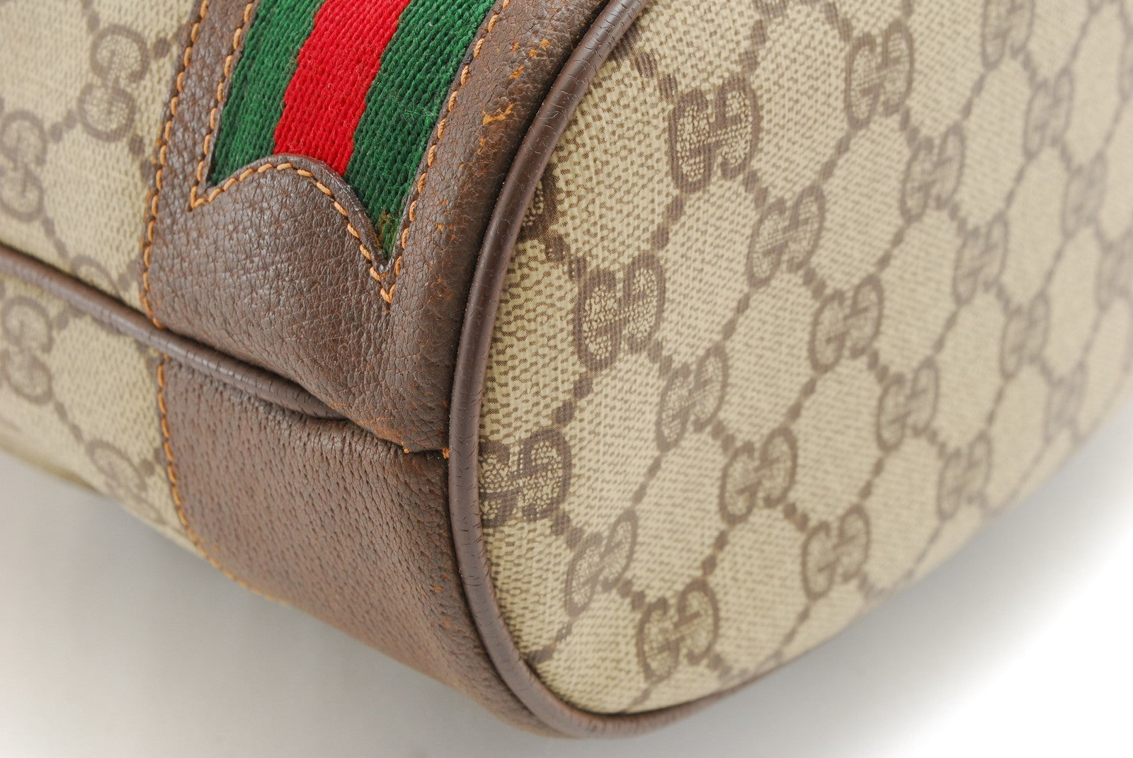 Gucci Vintage GG Sherry Line Shoulder Bag - Brown, PVC Leather