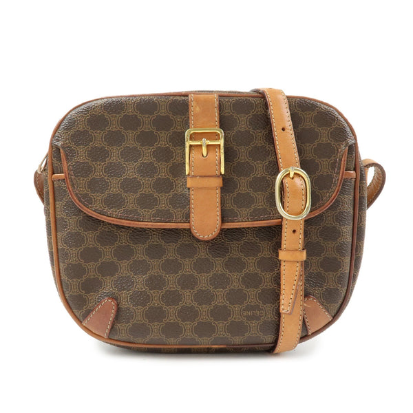 Celine Macadam Shoulder Bag - Brown, PVC Coating Canvas, Leather
