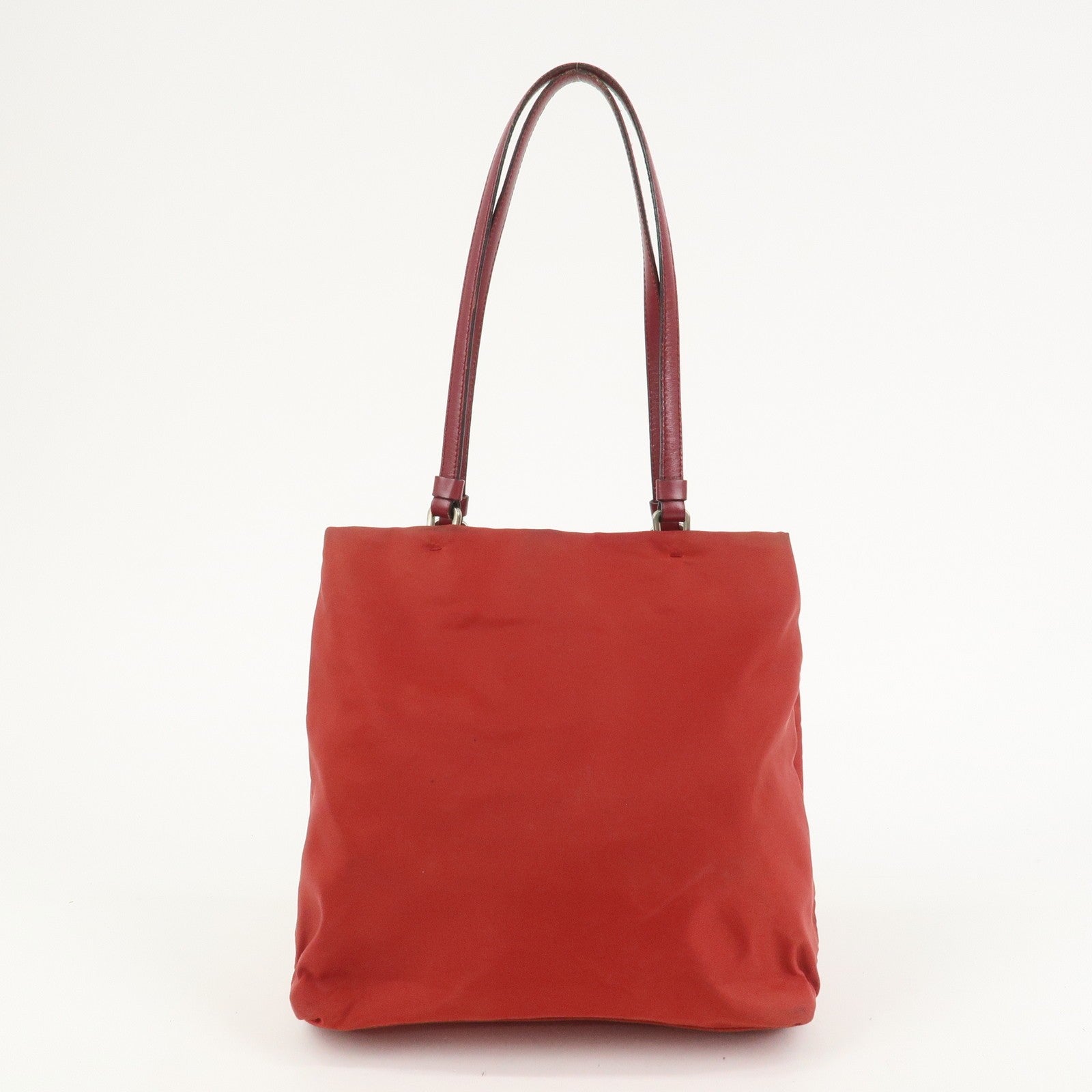 Prada Triangle Logo Tote Bag - Red, Nylon and Leather