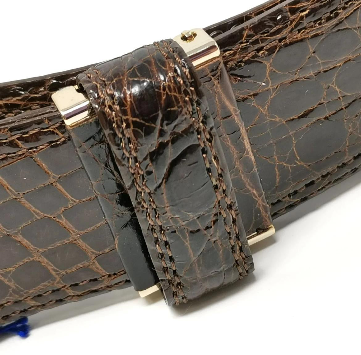 Saint Laurent Brown Croco Belt