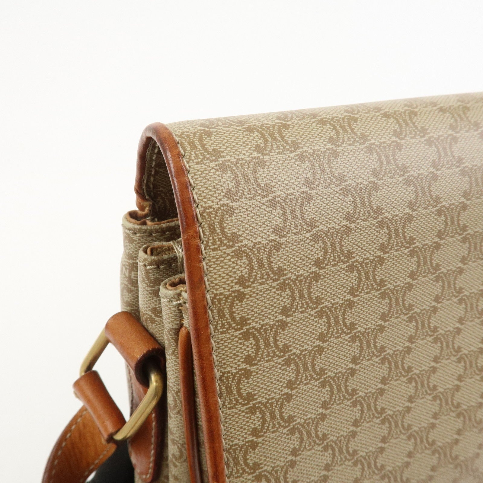 Celine Macadam Shoulder Bag - Beige, PVC Leather 