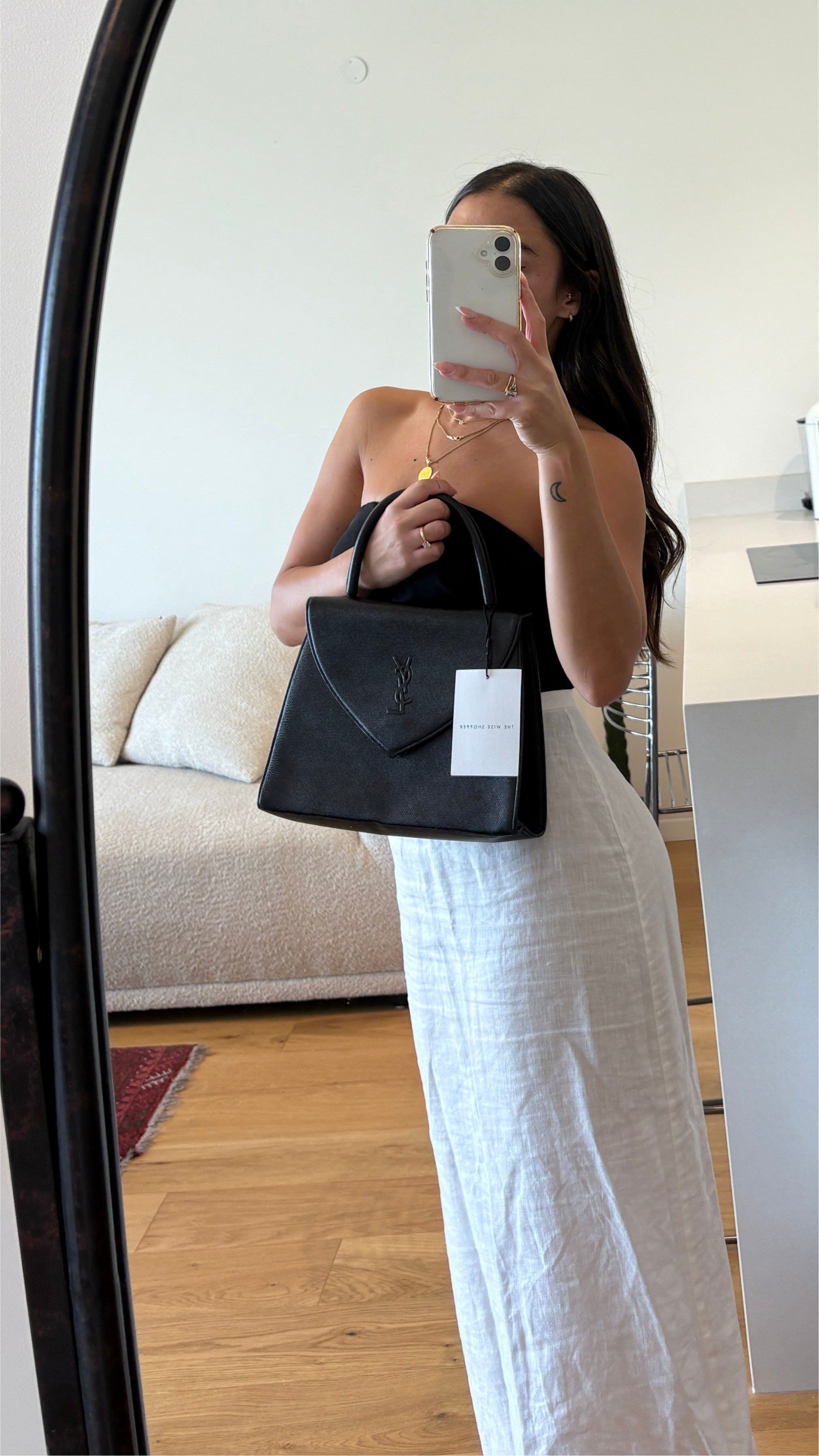 Yves Saint Laurent Hand bag Leather Vintage Black