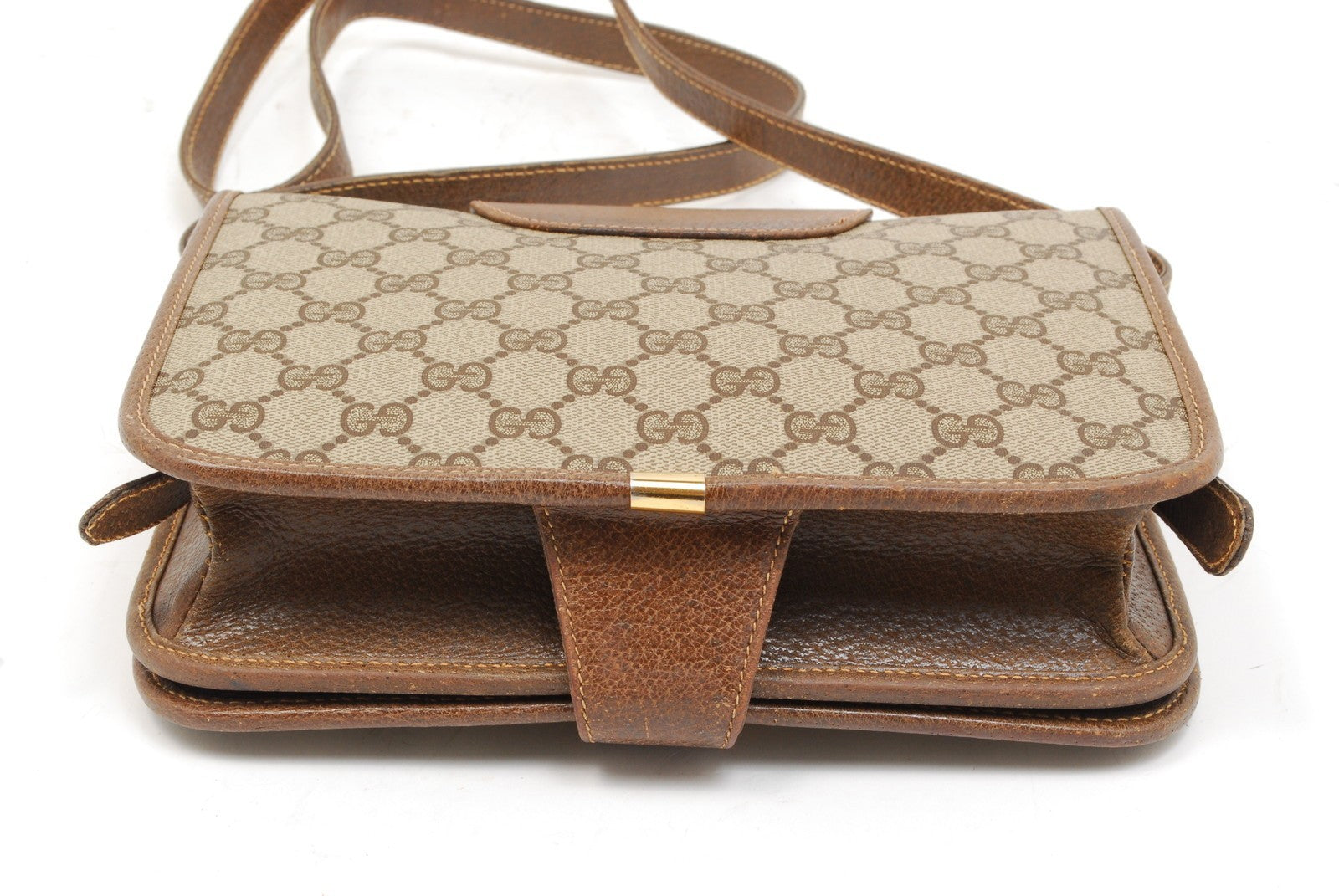 Gucci GG Supreme Crossbody Shoulder Bag - Brown, PVC Leather