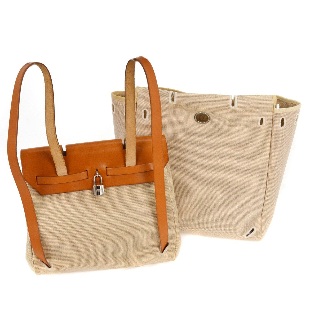 Hermès Herbag A Dos Backpack - Natural, Canvas