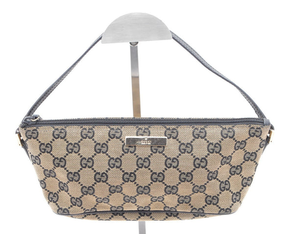 Gucci GG Supreme Hand Bag - Grey Black, Canvas