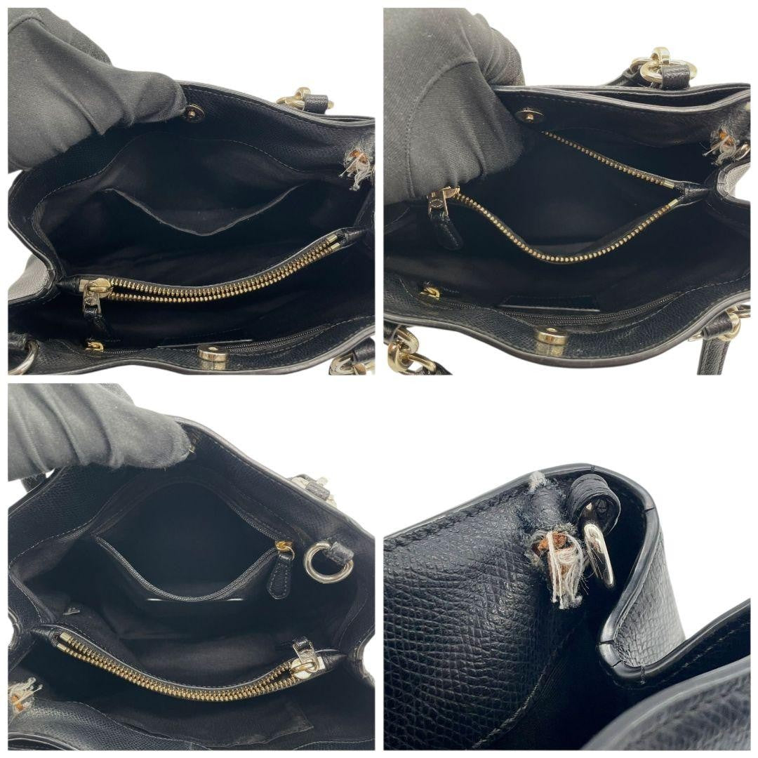 Coach Handbag 2way Shoulder Bag - Black, Leather