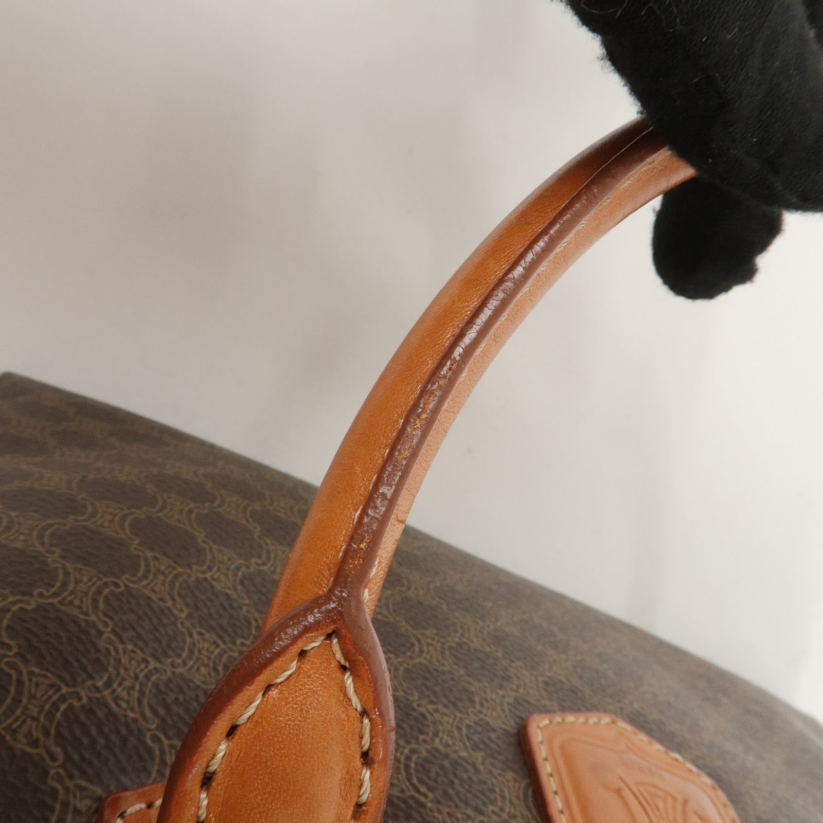 Celine Macadam Boston Hand Bag - Brown, PVC Leather 