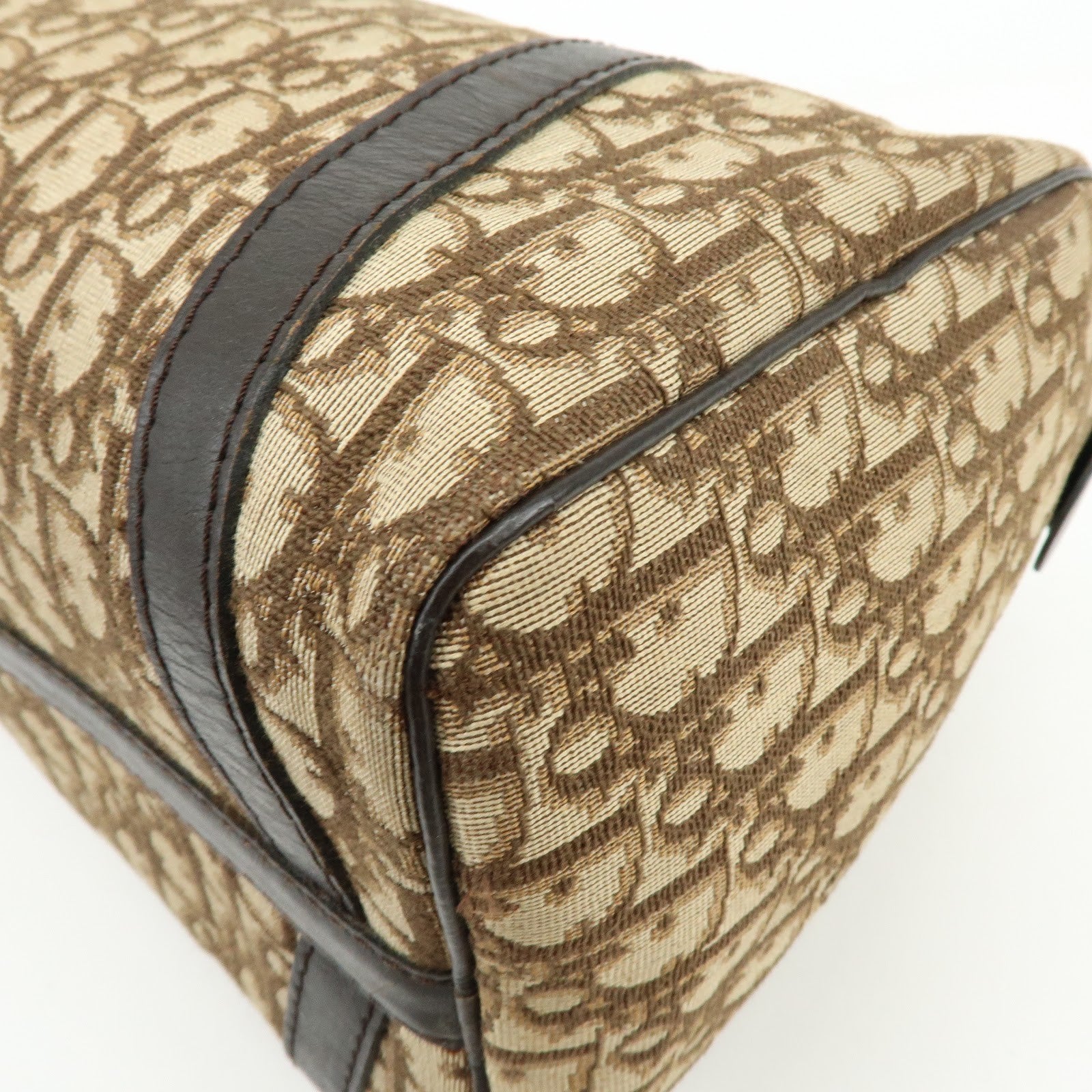 Christian Dior Trotter Jacquard Boston Bag - Brown, Jacquard Canvas and Leather