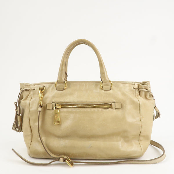 Prada Vitelloshine  Handbag - Beige, Leather