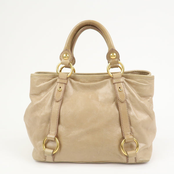 Miu Miu 2Way Hand Bag - Beige, Leather 