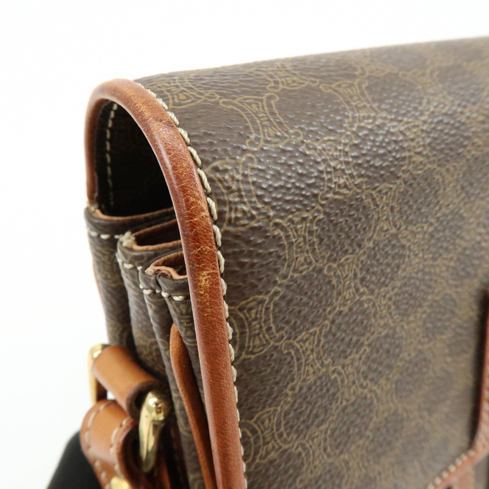 Celine Macadam Shoulder Crossbody Bag - Brown, PVC Coating Canvas, Leather
