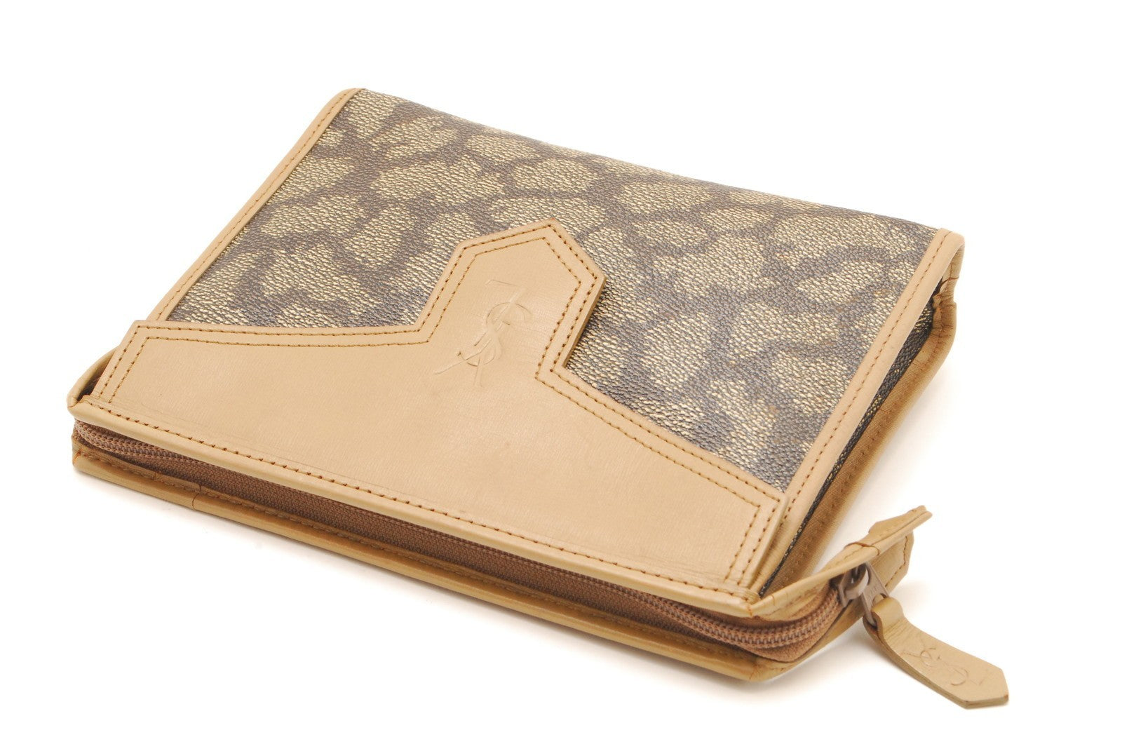 Saint Laurent Yves Clutch - Beige, PVC 